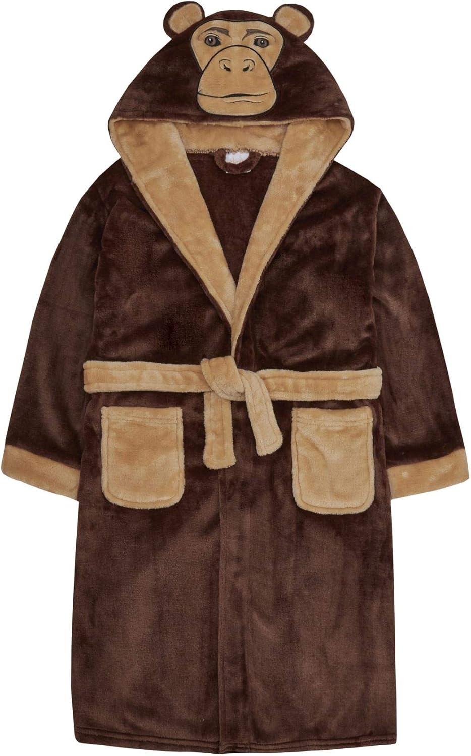 Kids Boys Childrens Novelty Soft Fleece Hooded Fun Character Dressing Gown Robe