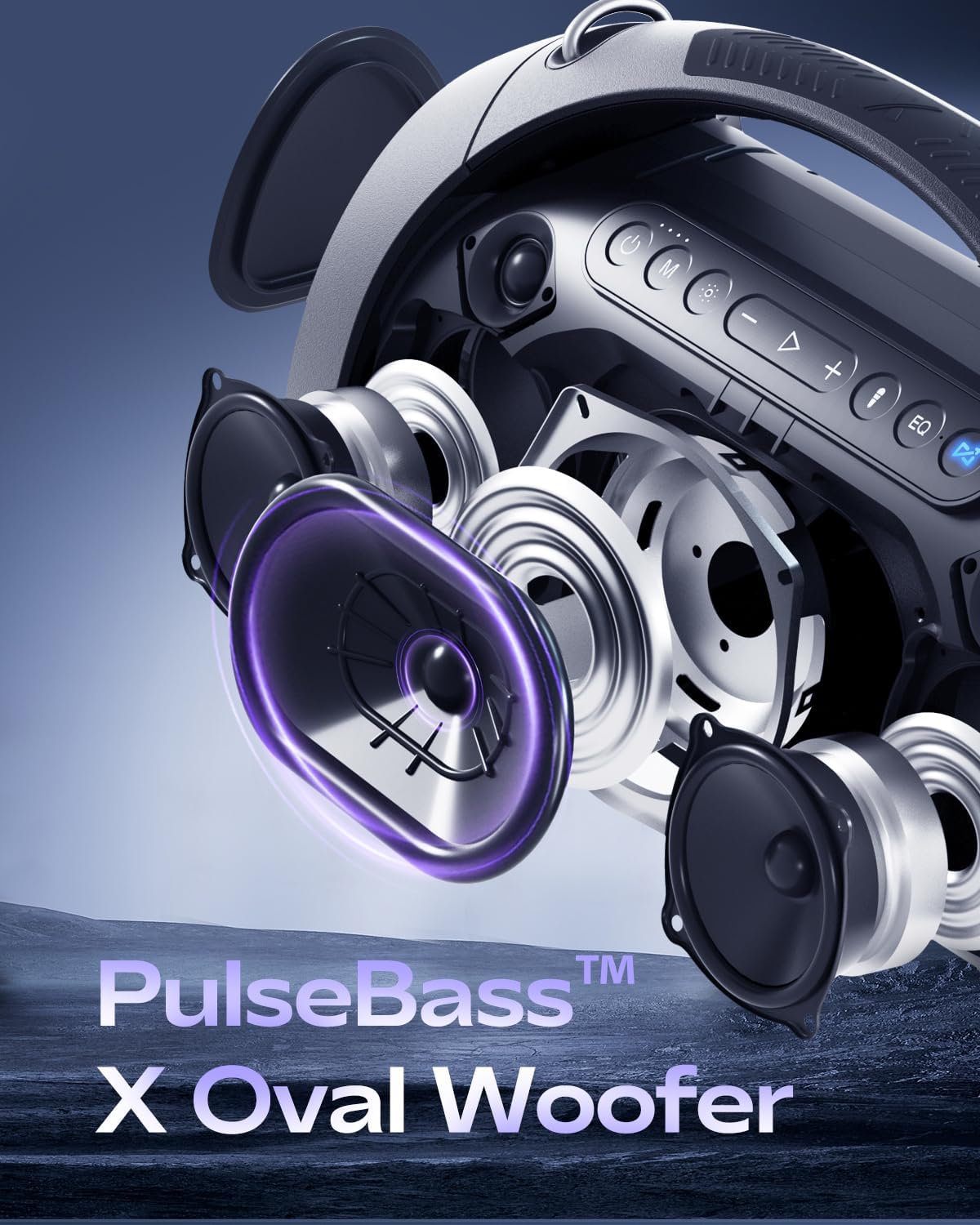 Sonic Boom Max K, 200W RMS / 300W Peak Bluetooth Speaker, TriFonic Pro True 3-Way HiFi, PulseBass X Oval Woofer, (Dual Wireless Mics + Remote Reverb), Smart App EQ - Image 8