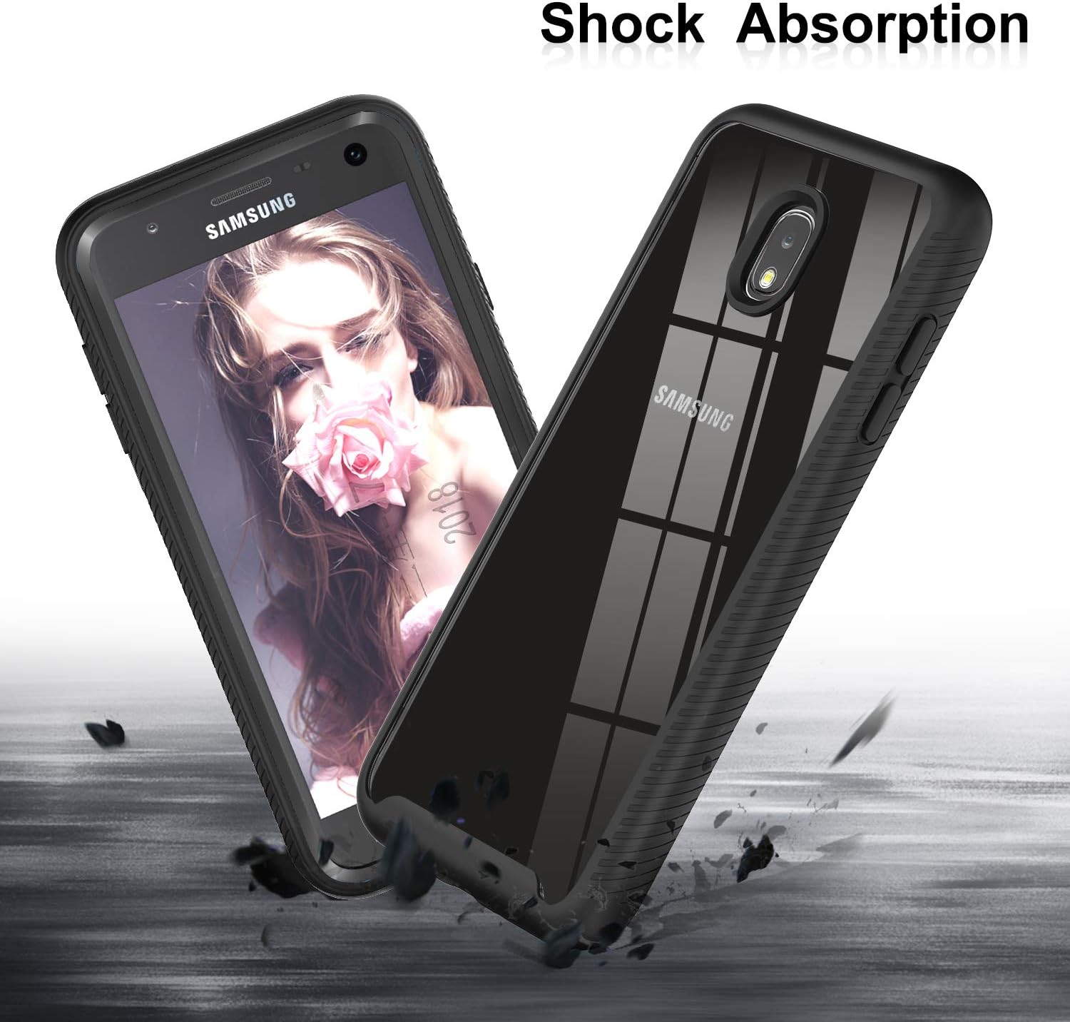 LeYi Compatible with Samsung Galaxy J7 Case 2018, Galaxy J7 Refine/J7 Star /J7 Crown/Galaxy J7V/J7 V 2018 (2nd Gen) Case with Screen Protector, Hybrid Rugged Clear Bumper Shockproof Phone Cover Cases