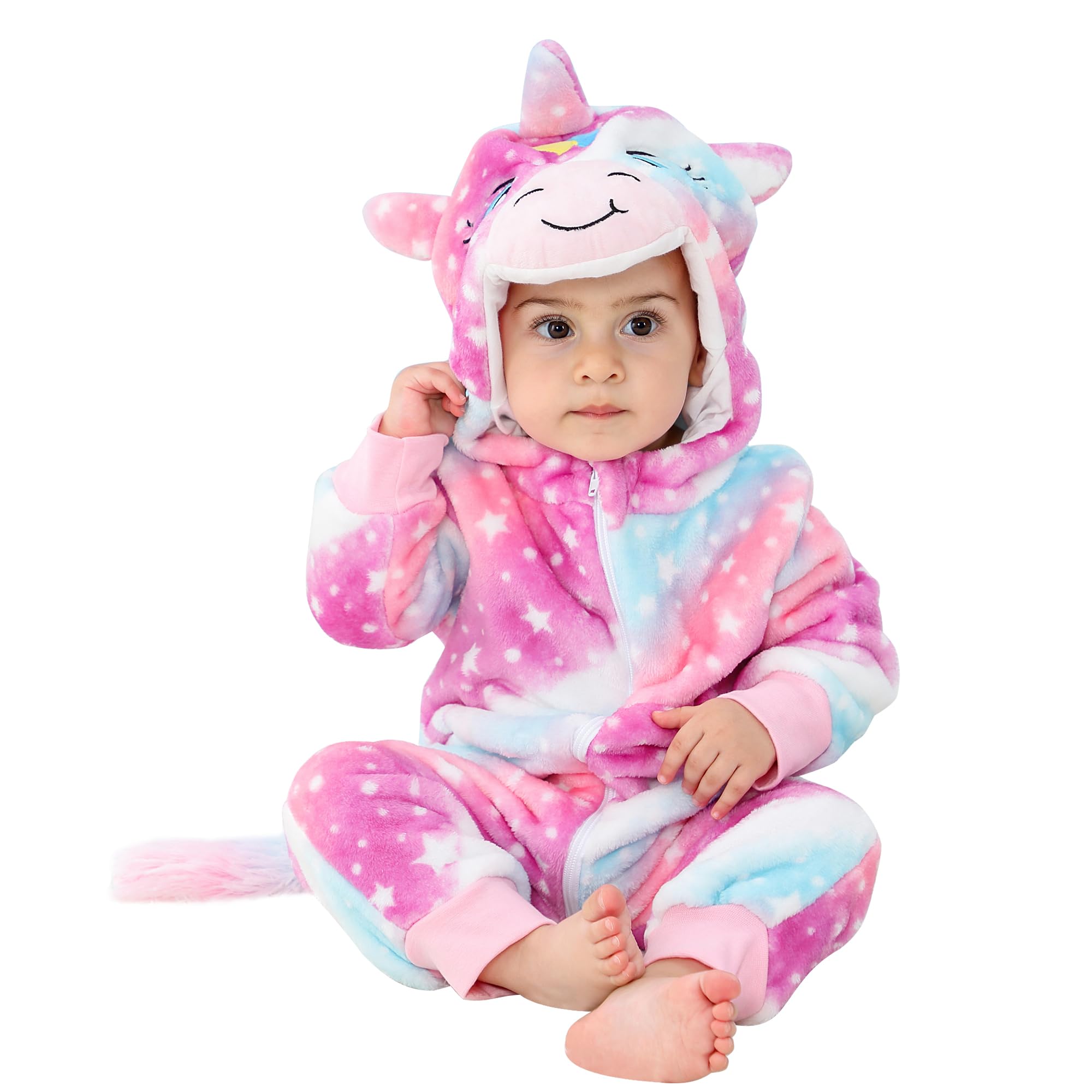 HAHASHOW BéBé Grenouillères Unisexe Animal Pyjama d'hiver Combinaison Barboteuse Enfant Filles Costume 2-36 Mois