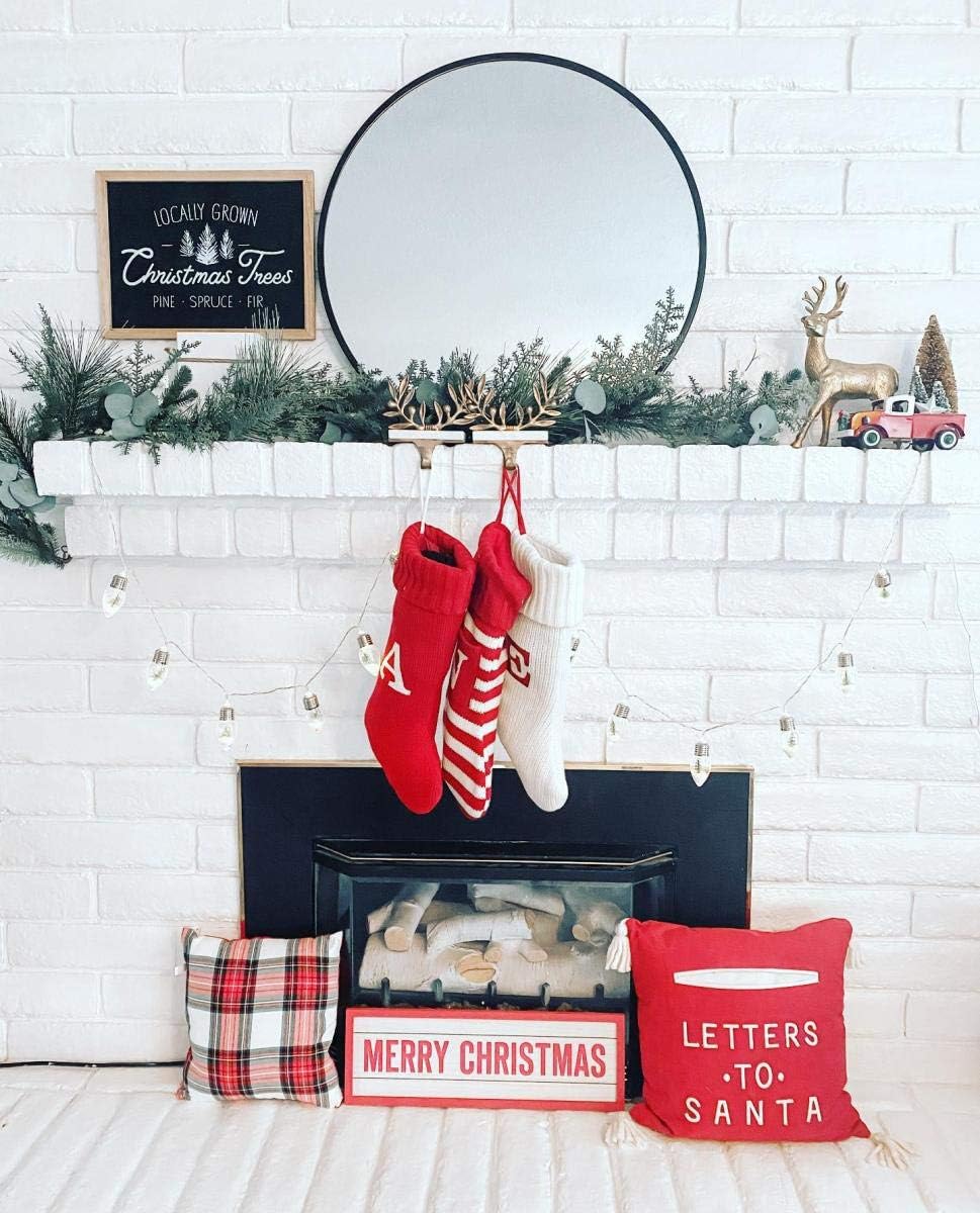 Wondershop Christmas Holiday Red Thick Knit Stocking Monogram Letter N Measures 20"
