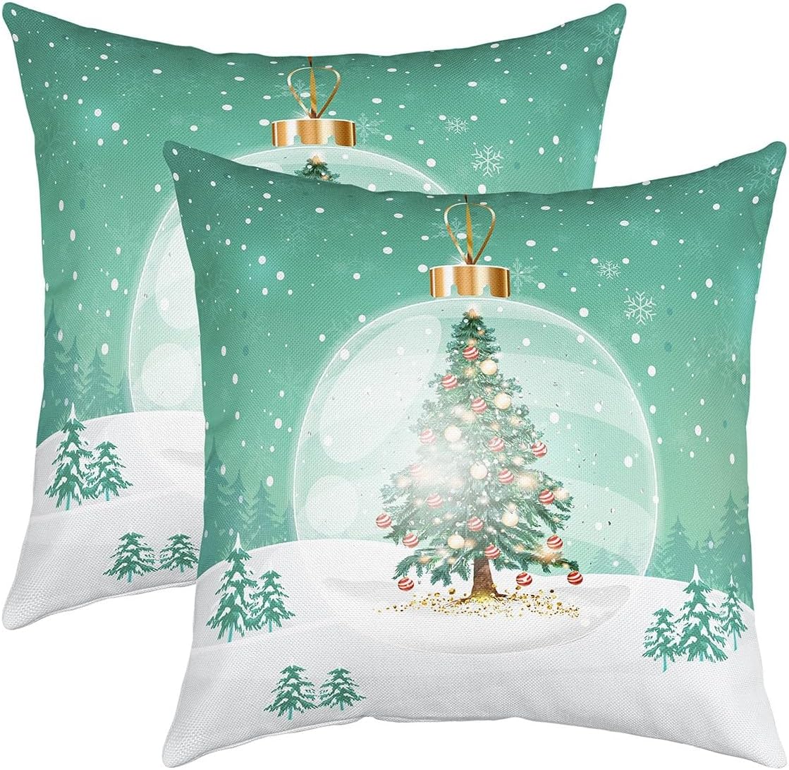 jejeloiu Christmas Throw Pillow Covers 24"x24" Set of 2
