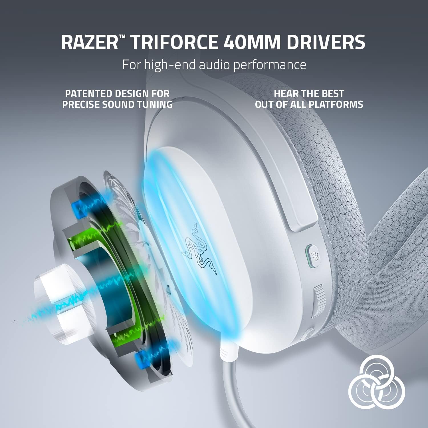 Razer BarracudaxWireless Gaming & Mobile Headset, White (Renewed)