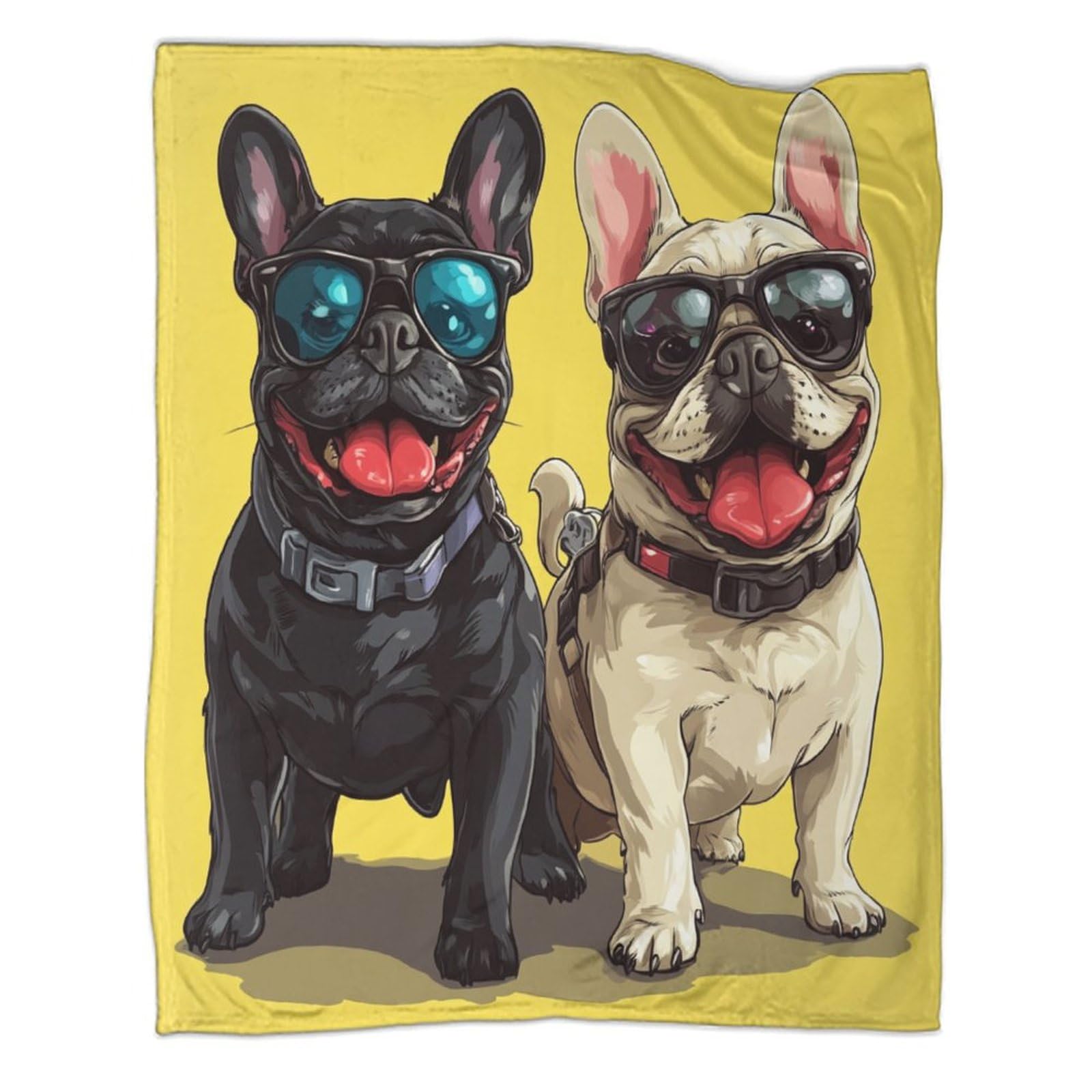 Couverture polaire bouledogue français flanelle couvre-lit chaud plaid canapé 200x230cm