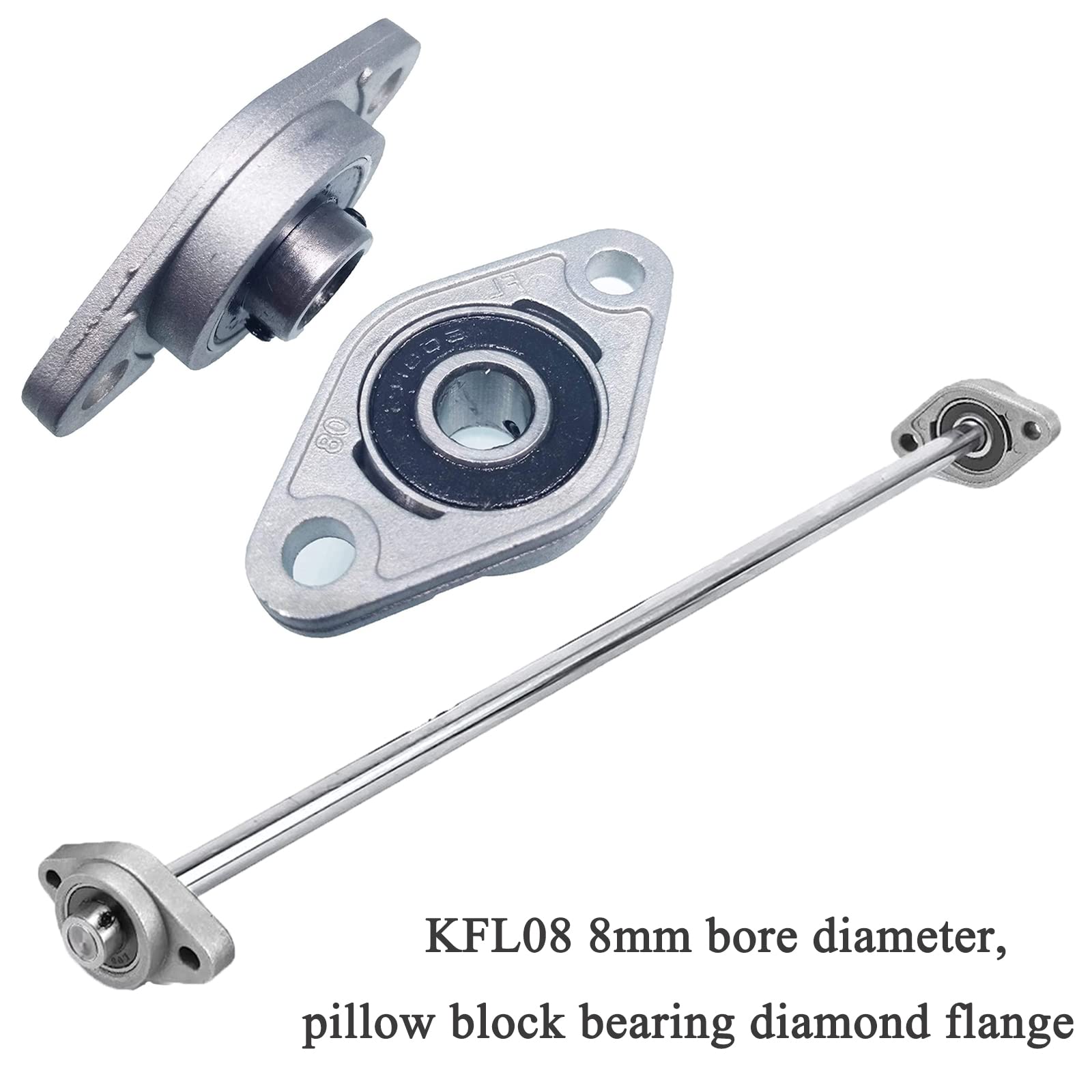 Lot De 2 Flasques De Palier Uxcell KFL08 - Alésage 8mm - Alliage Zinc-aluminium - Neuf