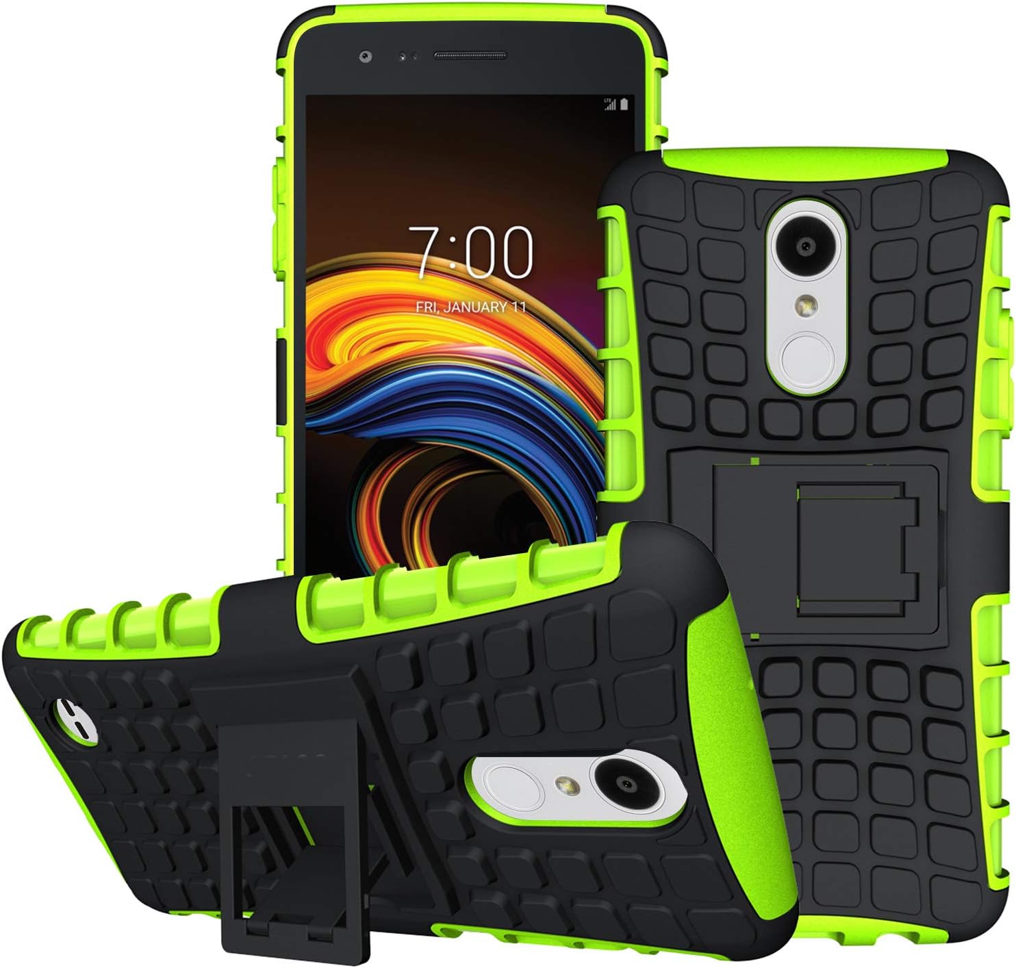 Aristo 2/ Phoenix 4/ Rebel 4 LTE/K8+ Plus/Tribute Dynasty/Zone 4/Risio 3/Phoenix 3/Fortune 2/Rebel 3/Rebel 2/K8 2018 Phone Case, OEAGO Tough Rugged Dual Layer Case with Kickstand, Green