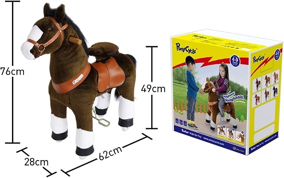 Pony Cycle Ponycycle Riding Horse Chocolate Brown with White Hoof- Small Riding Horse
