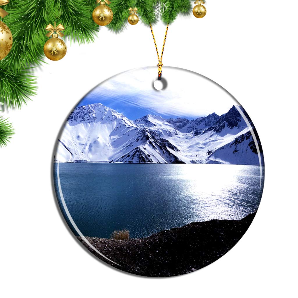 Umsufa Chile Lagunas Miscanti y Miniques San Pedro De Atacama Ornaments Christmas Tree Pendant Decorative Ceramic Sheet Souvenir Travel Gift