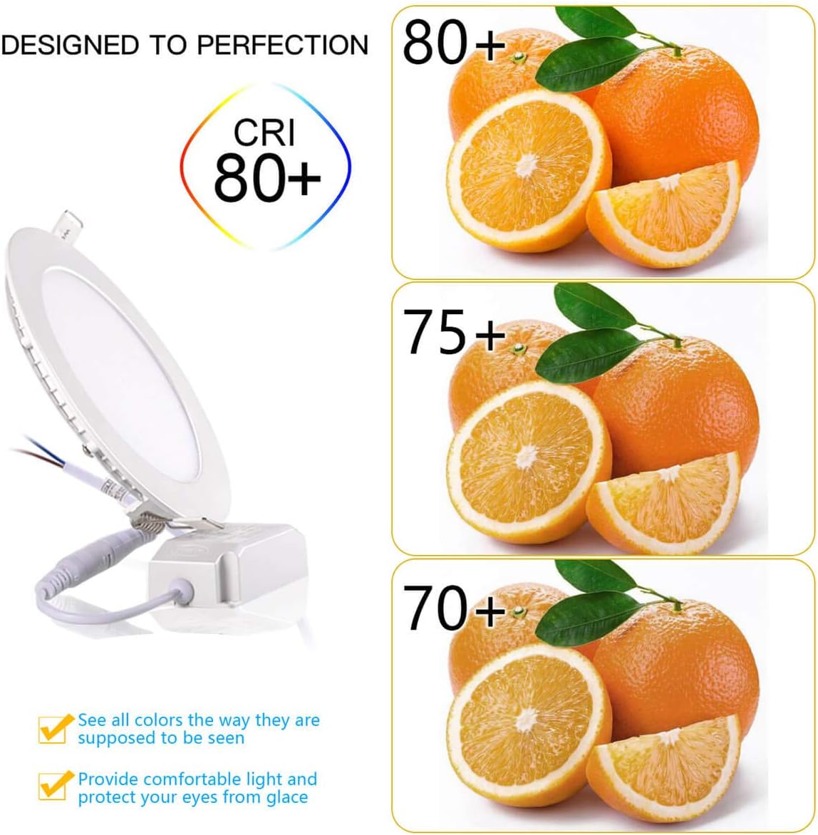 Up To 40% OFF ProGreen Pack of 5 Units 12W Flat LED Panel Light, Dimmable Round Ultrathin LED Recessed Downlight, 960lm, Neutral White 4000K, Cut Hole 6.1 Inch, Panel Ceiling Lighting with 110V LED Driver 60% Off Discount ProGreen Pack of 5 Units 12W Flat LED Panel Light, Dimmable Round Ultrathin LED Recessed Downlight, 960lm, Neutral White 4000K, Cut Hole 6.1 Inch, Panel Ceiling Lighting with 110V LED Driver