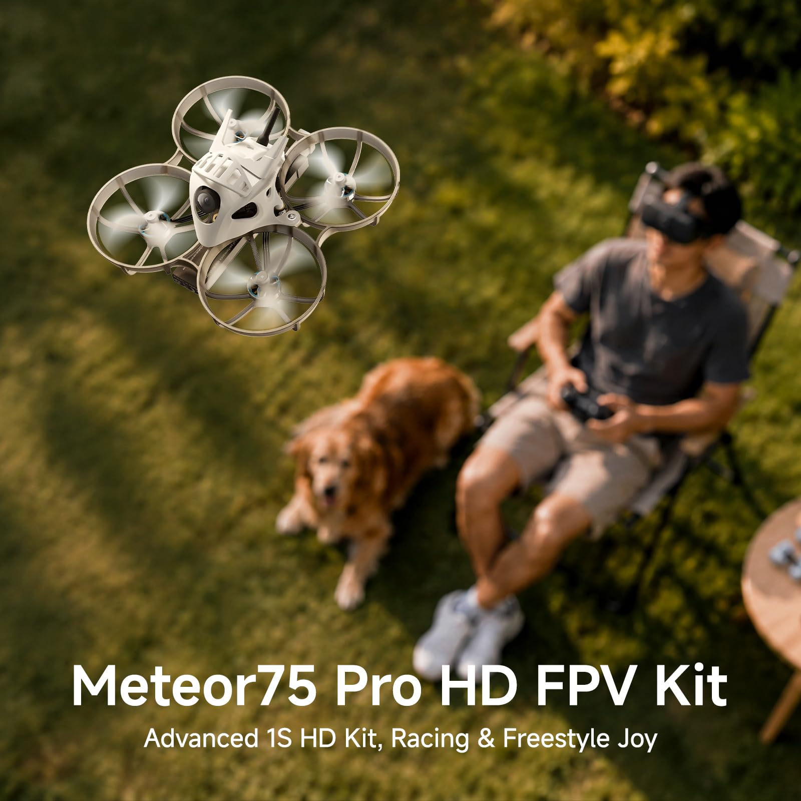 BETAFPV Meteor75 Pro P1 HD FPV Kit, LiteRadio 4 SE, VR04 HD Goggles, 1S RTF | P1 Air Unit VTX 1080P with LAVA II 580mAh Lipo Bat Up to 6Min, Simulator, DVR Function, Portable Bag Ready to Fly for Cine