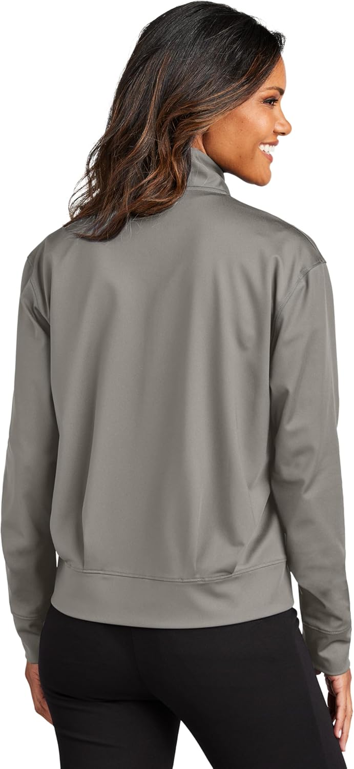 Port Authority Ladies Double Knit Full-Zip LK881, Smoke Grey, X-Large