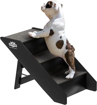 Pet Stairs Safe and Durable Indoor or Outdoor Ramp with 3 Step Design Cat or Dog Steps for Home and Vehicle by PETMAKER Gray