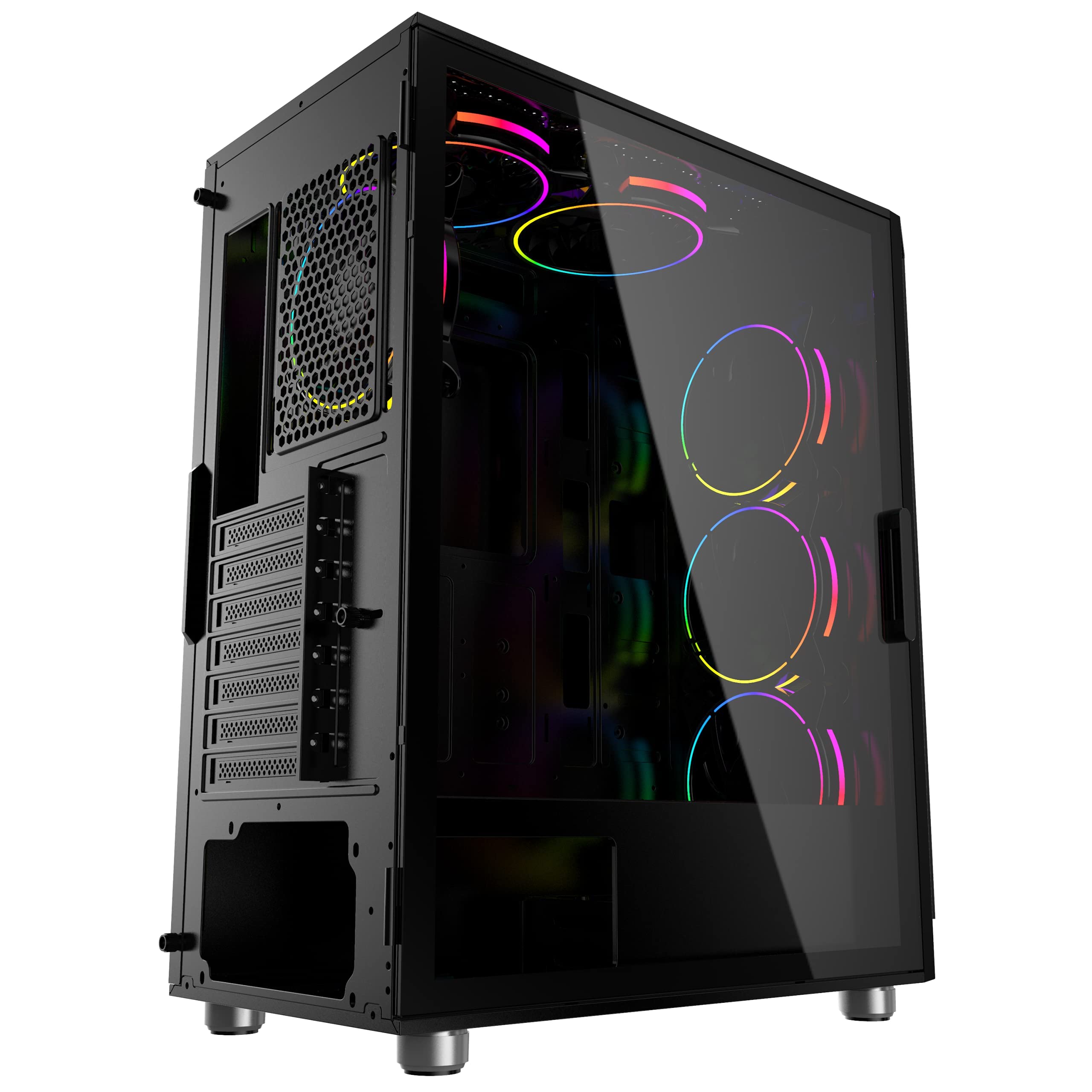 Buy IONZ KZ21 PC Computer Case Full ATX with Tempered Glass Hinged Side