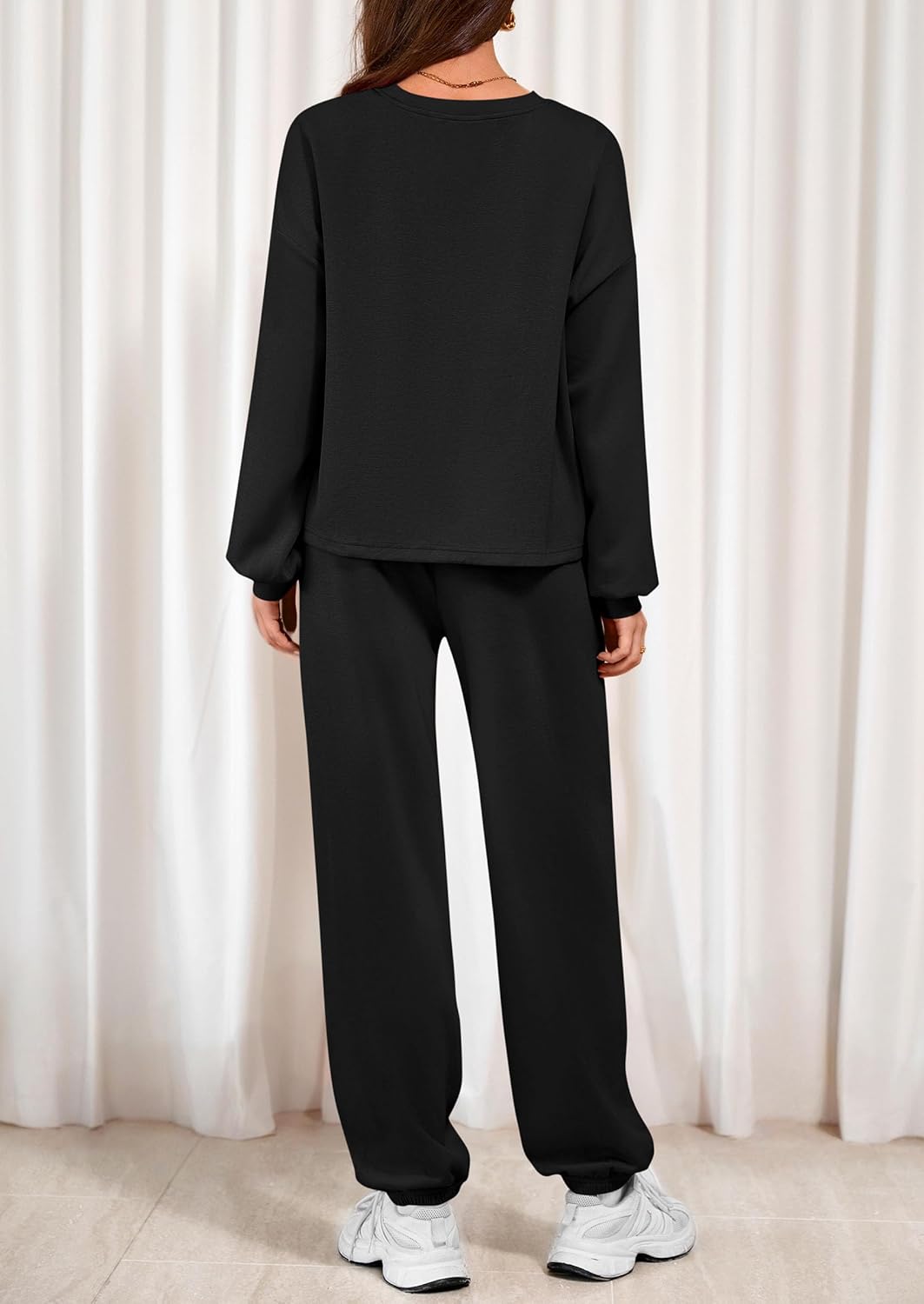 PRETTYGARDEN Women's Two Piece Lounge Sets 2025 Fall Airport Outfits Long Sleeve Pullover Tops Sweatpants Matching Clothing - Image 4