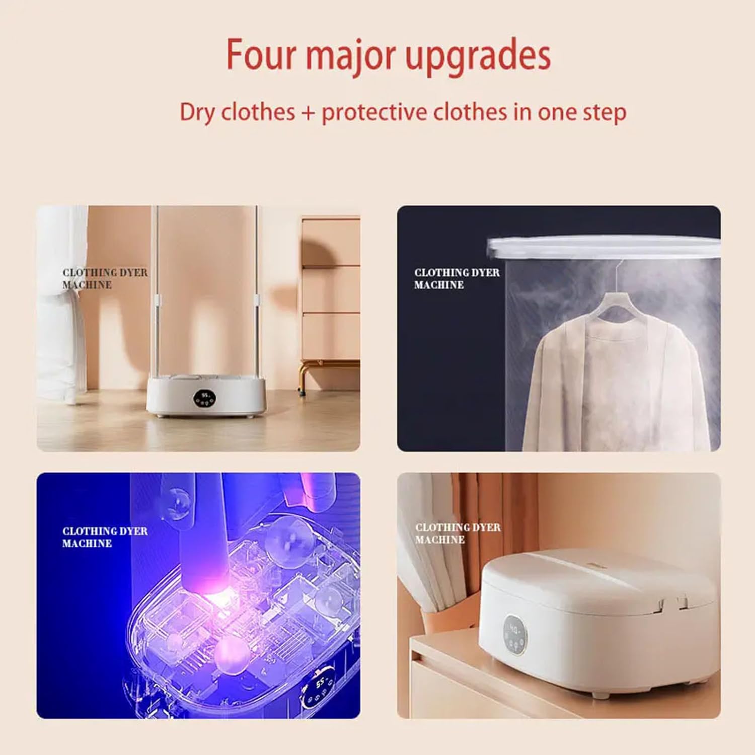 Electric Heated Clothes Dryer Automatic Upright Steam Iron, Automatic Ironing Machine, Portable Steam Drying Smart Machine, Ironing Clothes Folding Wrinkle Removal Machine with Remote Contro
