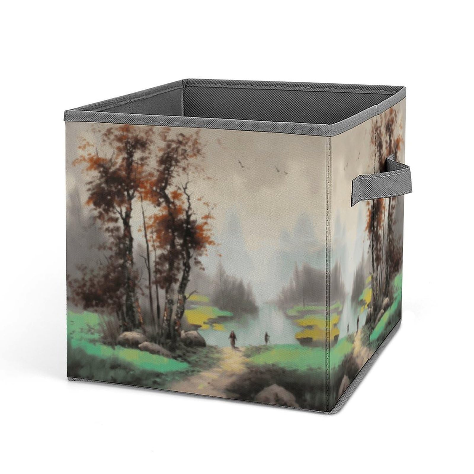 Cubes de rangement pliables pour vêtements et dressing au motif paysage