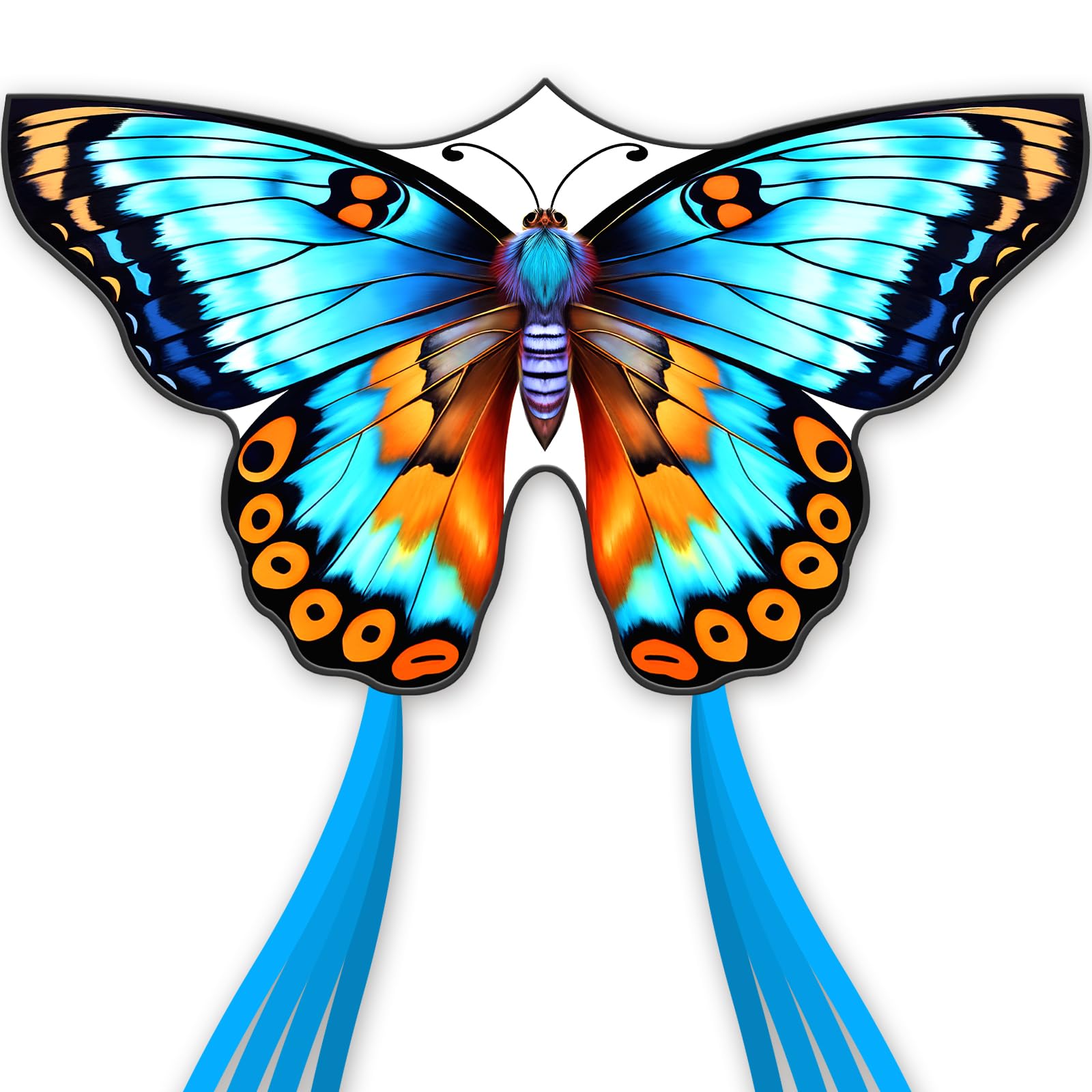 DoinFly Butterflys for Kids, Beautiful Kite Easy to Fly for Beginners with 328 ft Line & Line Winder (Flower Butterfly Kite, 1)