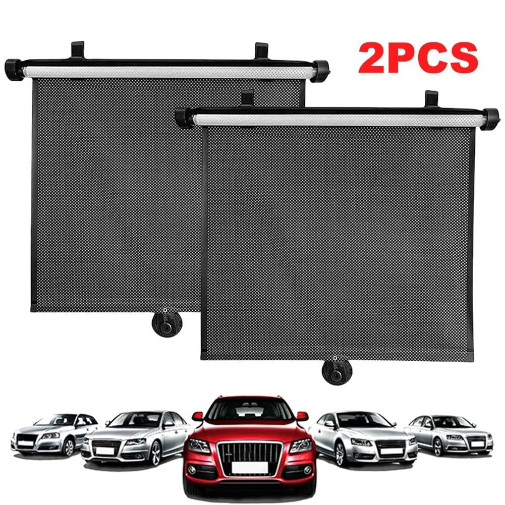 Parasol Ventanas Traseras Delantera Cortina Para Ventana Lateral De 15 Pulgadas Con Ventosa Parasol Telescópico 2 Unidades Retráctil Para Coche