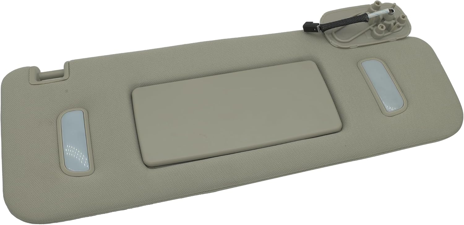Right Passenger Side Sun Visor 22850310 for 2007-2014 Cadillac Escalade GMC Yukon 2007-2013 Chevy Silverado GMC Sierra 1500 2500HD 3500HD Avalanche Tahoe w Mirro r#tan