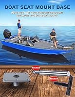 Vista 5 de MATINA Base de asiento de barco, pedestal y base de aluminio de 7 x 7 pulgadas con enchufe de poste de pasador de 3/4 pulgadas, accesorios de barco
