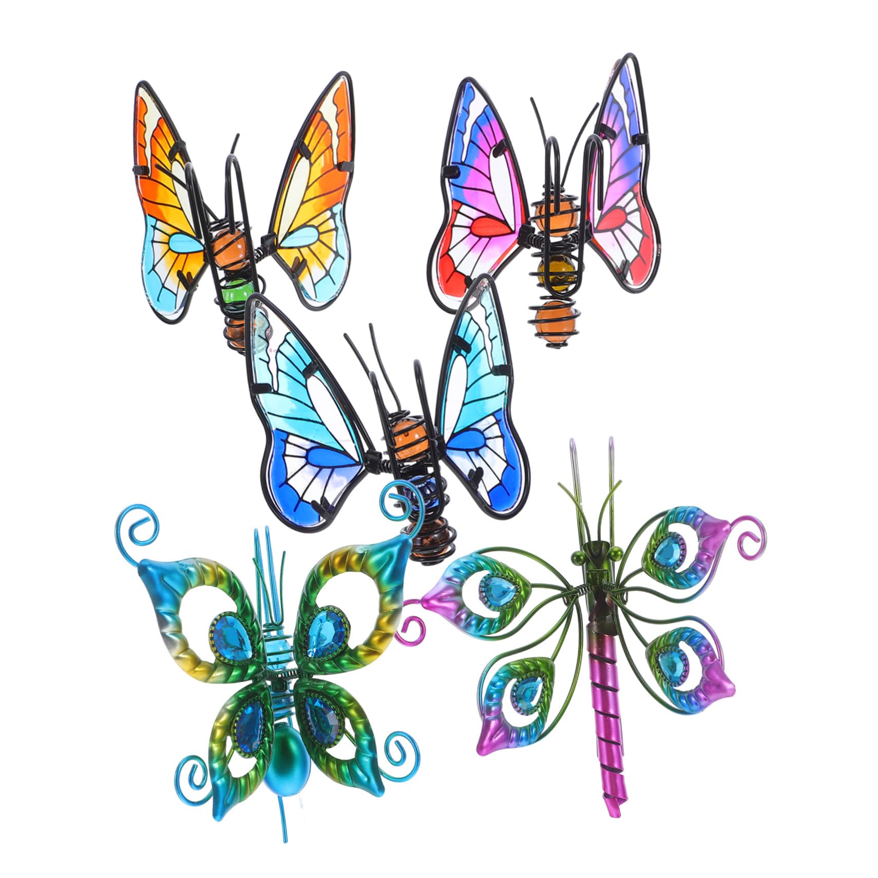 Décoration de plantes en vitrail : lot de 5 pendentifs suspendus pour pots et jardin balcon