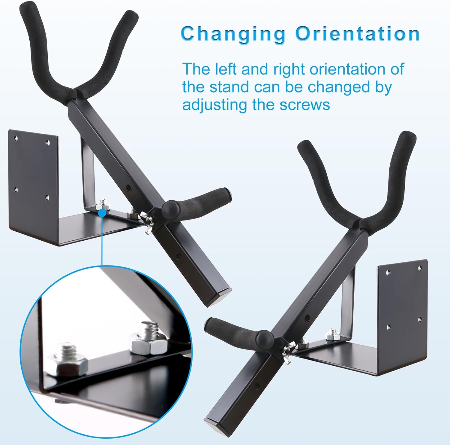 EASTROCK Alto&Tenor Saxophone Wall Stand Saxophone Wall Mount Saxophone Holder Rack (Saxophone Wall Stand), Black