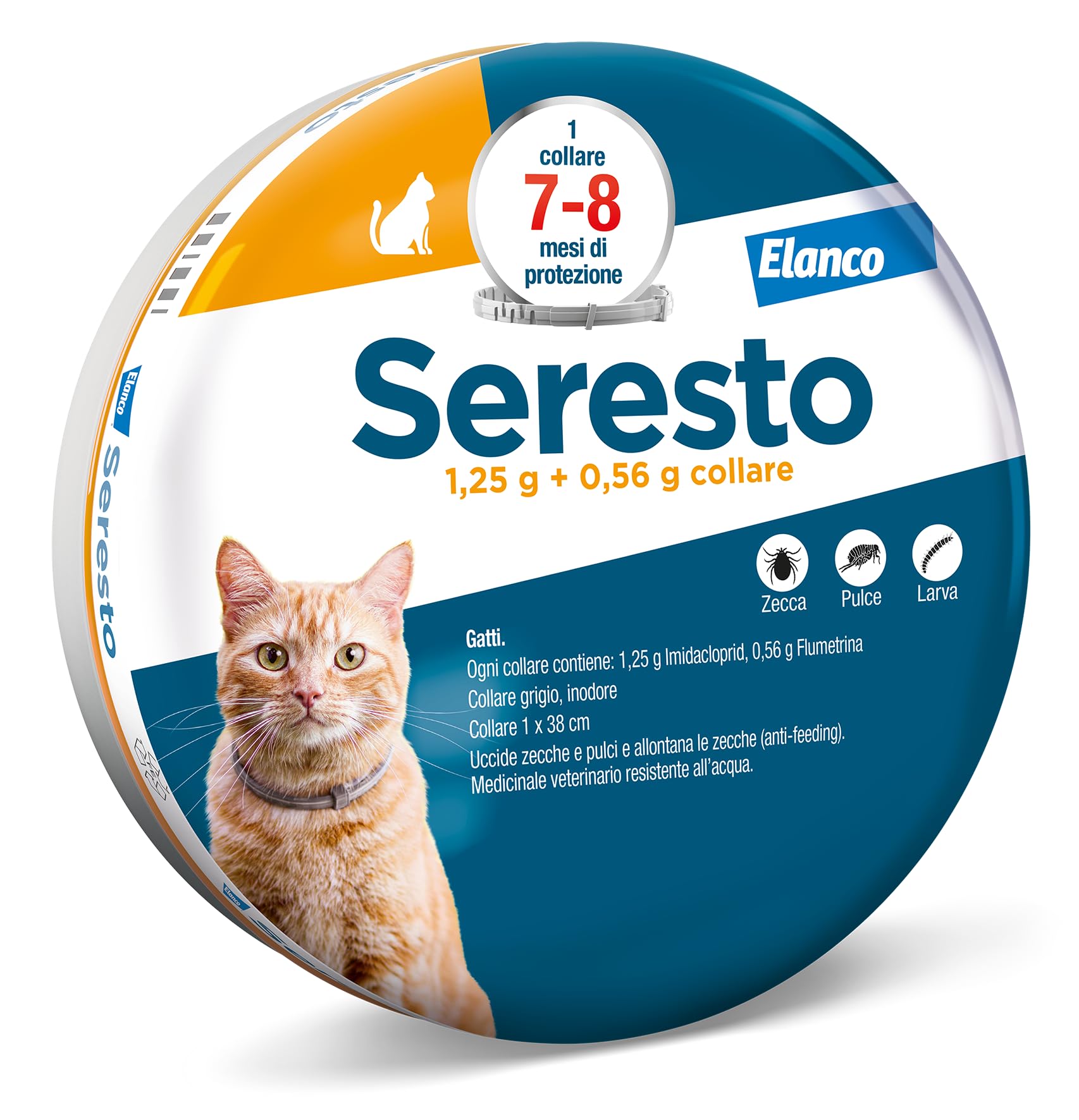Seresto collare antiparassitario per gatti. Elimina pulci e zecche, fino a 8 mesi di protezione, Il pacchetto può variare