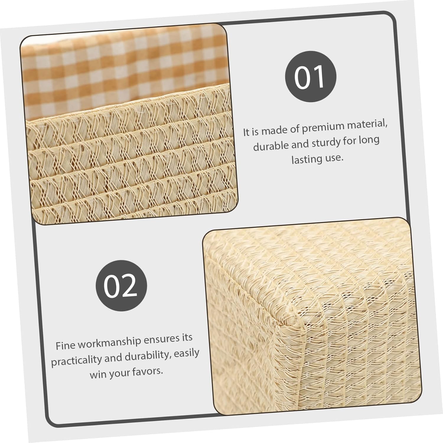 Clothes Storage Organizer Large Woven Sundries Basket Handles Rustic Design for Toys Clothes and Home Organization Beige image 4