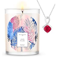 Baubles Java Plum Scented Premium Candle and Jewelry with Surprise Pendant Inside | 18 oz Large Candle | Made in USA | Parrafin Free