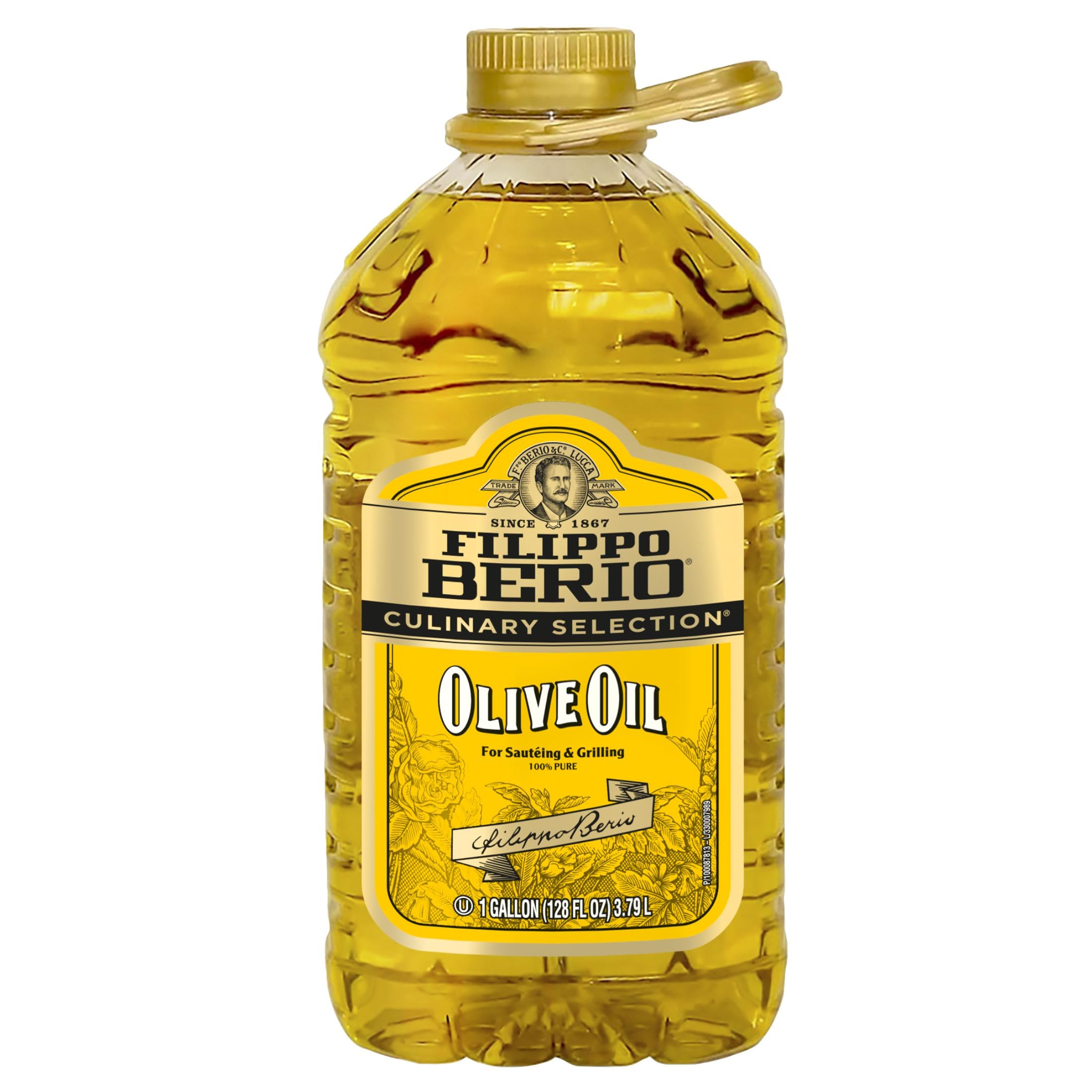 Pure Olive Oil, 1 Gallon – For Grilling and Mild Taste