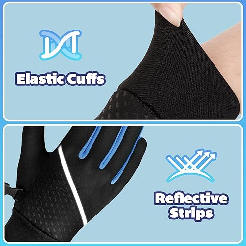 Miniatura 5 de OOPOR Guantes de invierno cálidos para correr, para niños, para clima frío, ciclismo, nieve, esquí, deportes, niños y niñas de 4 a 12 años