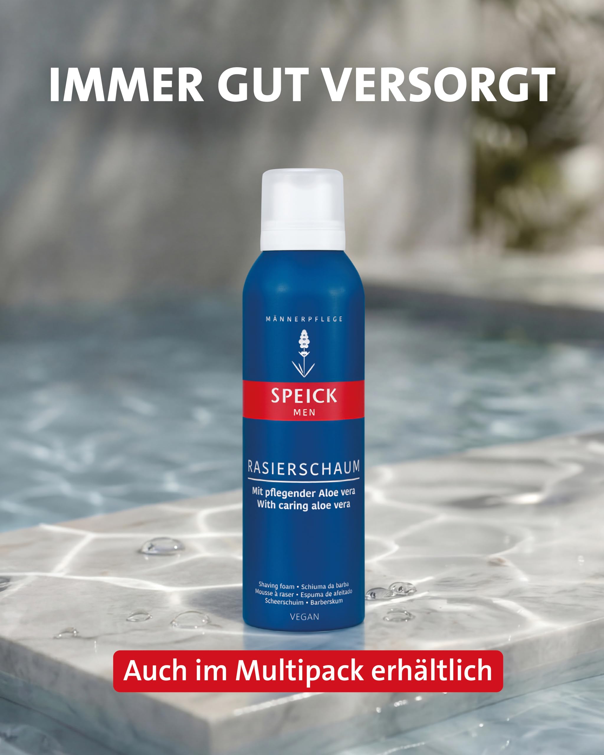 Speick Rasierschaum 10er Pack 10x200 ml für Herren mit Aloe Vera Duft für empfindliche Haut