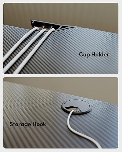 Miniatura 8 de CubiCubi Escritorio eléctrico de pie, mesa ajustable de altura de 44 x 24 pulgadas, muebles ergonómicos de oficina en casa con tablero de empalme,