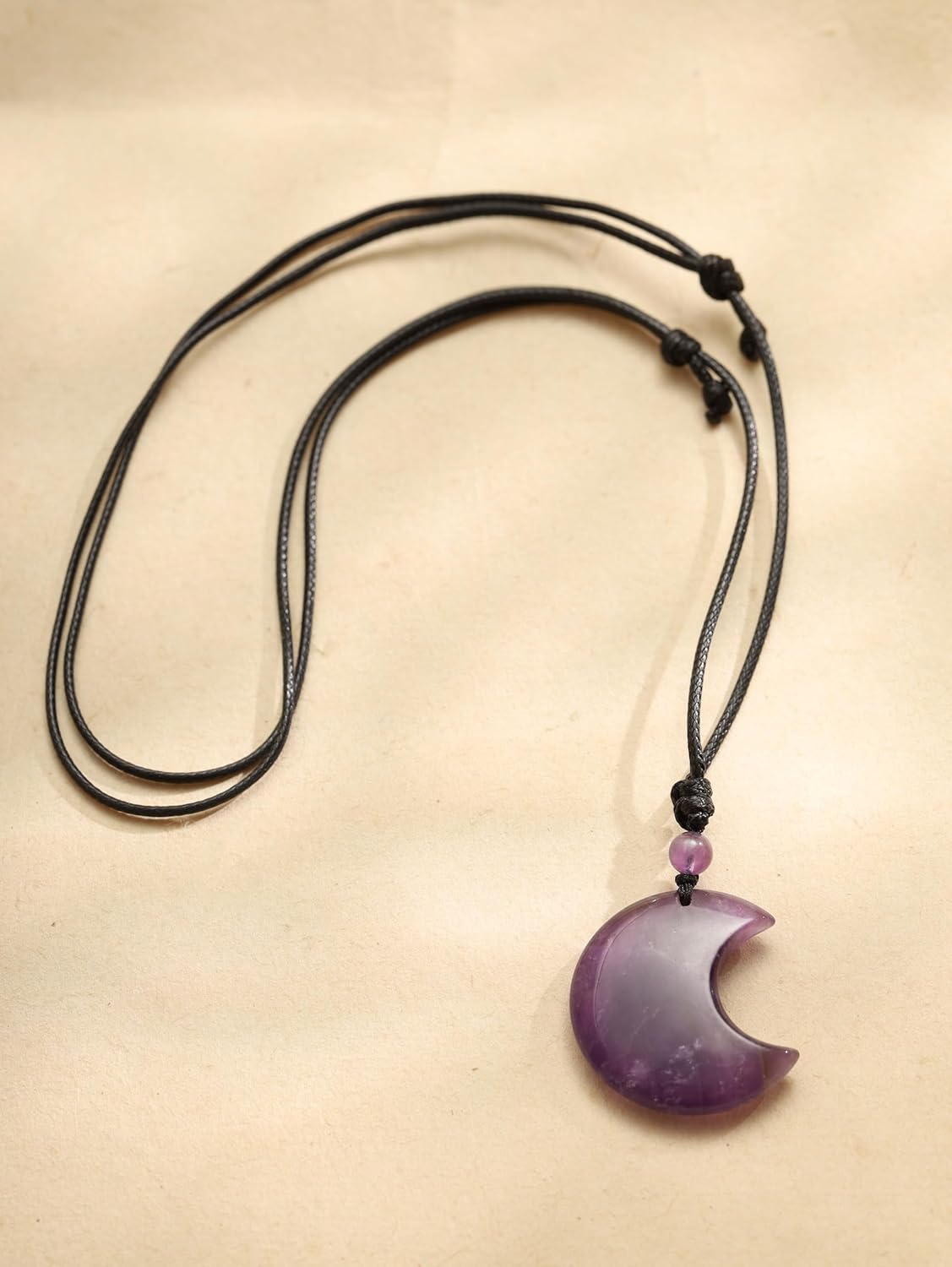 Sacina Summer Beach Crescent Moon Necklace, Boho Hippie Purple Crystal Necklace, Christmas Jewelry Gift for Women - Image 7
