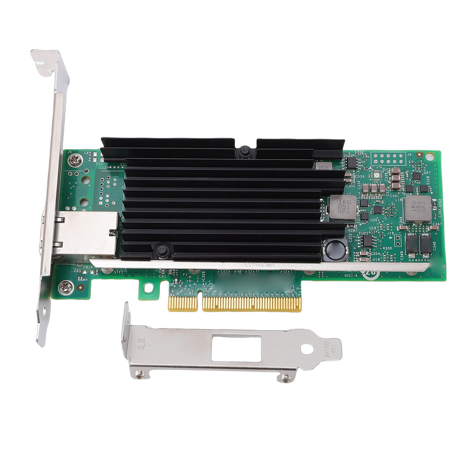Fockety Scheda di Rete da 10 Gb, Controller X540-T1 Tecnologia Intelligent Offload Adattatore Ethernet PCIe 2.0 X8, Porta RJ45 100 MbE 1 GbE 10 GbE con Design di Dissipazione del Calore per i Dati