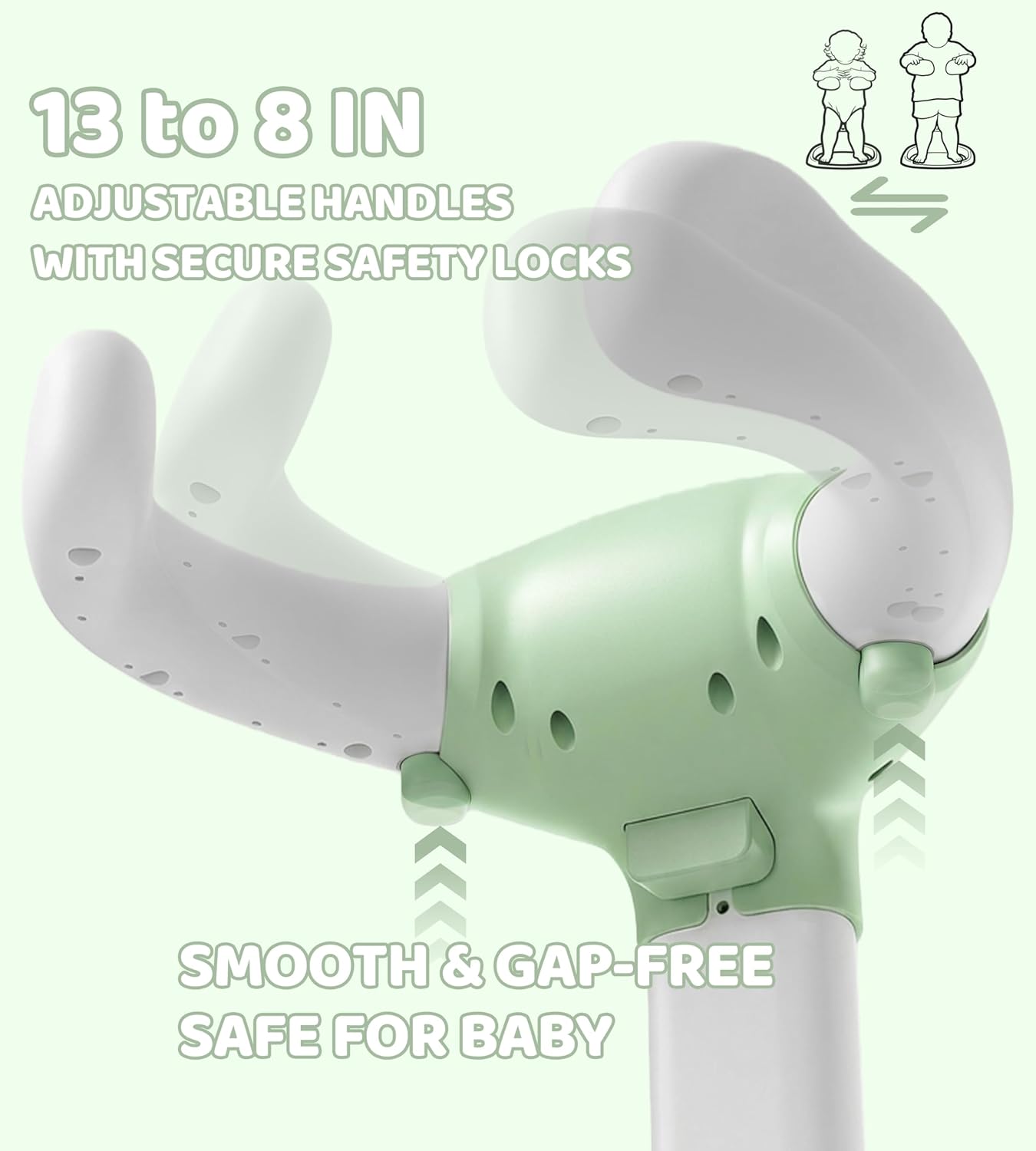 Baby Bath Stand, Foldable Standing Bathtub for Baby, Shower Stand and Bath Support for Infants and Toddlers (6–36 Months), Non-Slip Adjustable Baby Standing Support, Green