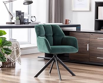 クラシック グリーンファブリックチェア Amazon.com: EALSON Comfy Velvet Desk Chair Modern Computer