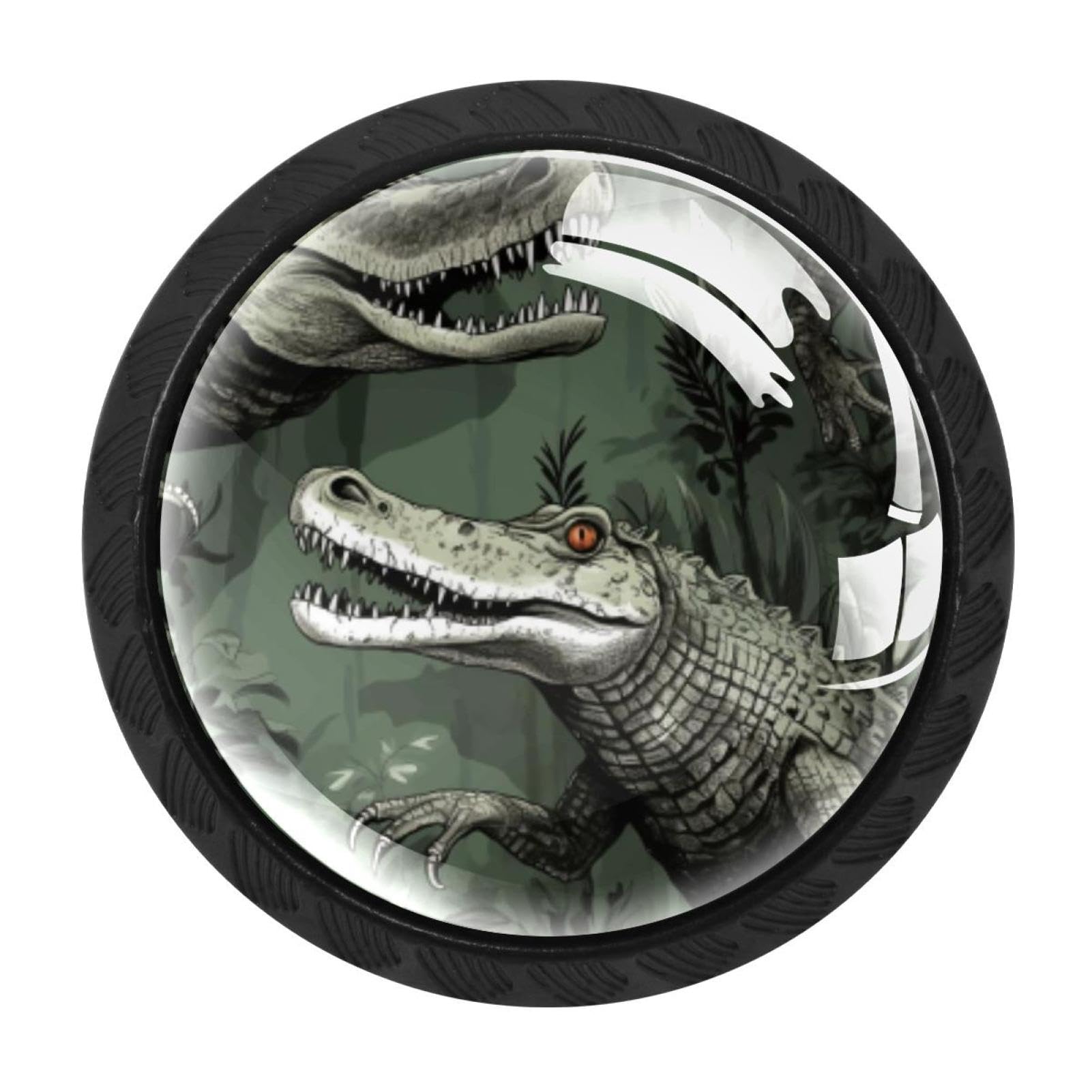 CHENZZZZ 4 PCS Crocodile Crystal Glass Cabinet Knob Drawer Pull Handle for Kitchen Cupboard Dresser Wardrobe etc