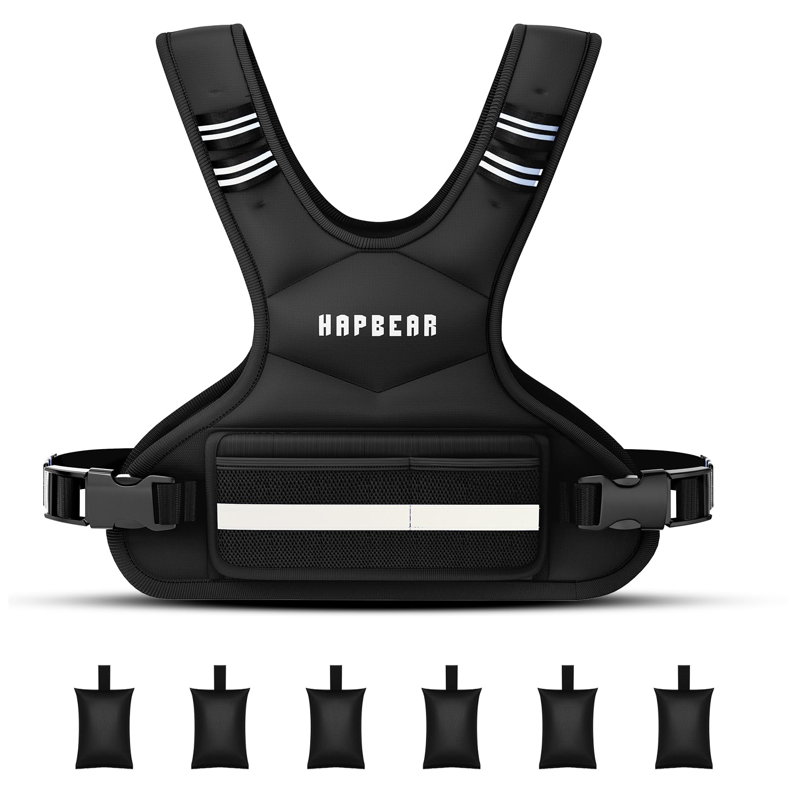 HAPBEAR Gilet Lesté - Réglable de 1,8 à 4,5 kg, Gilets Lestés pour l'Entraînement à Domicile, la Course à Pied et la Musculation