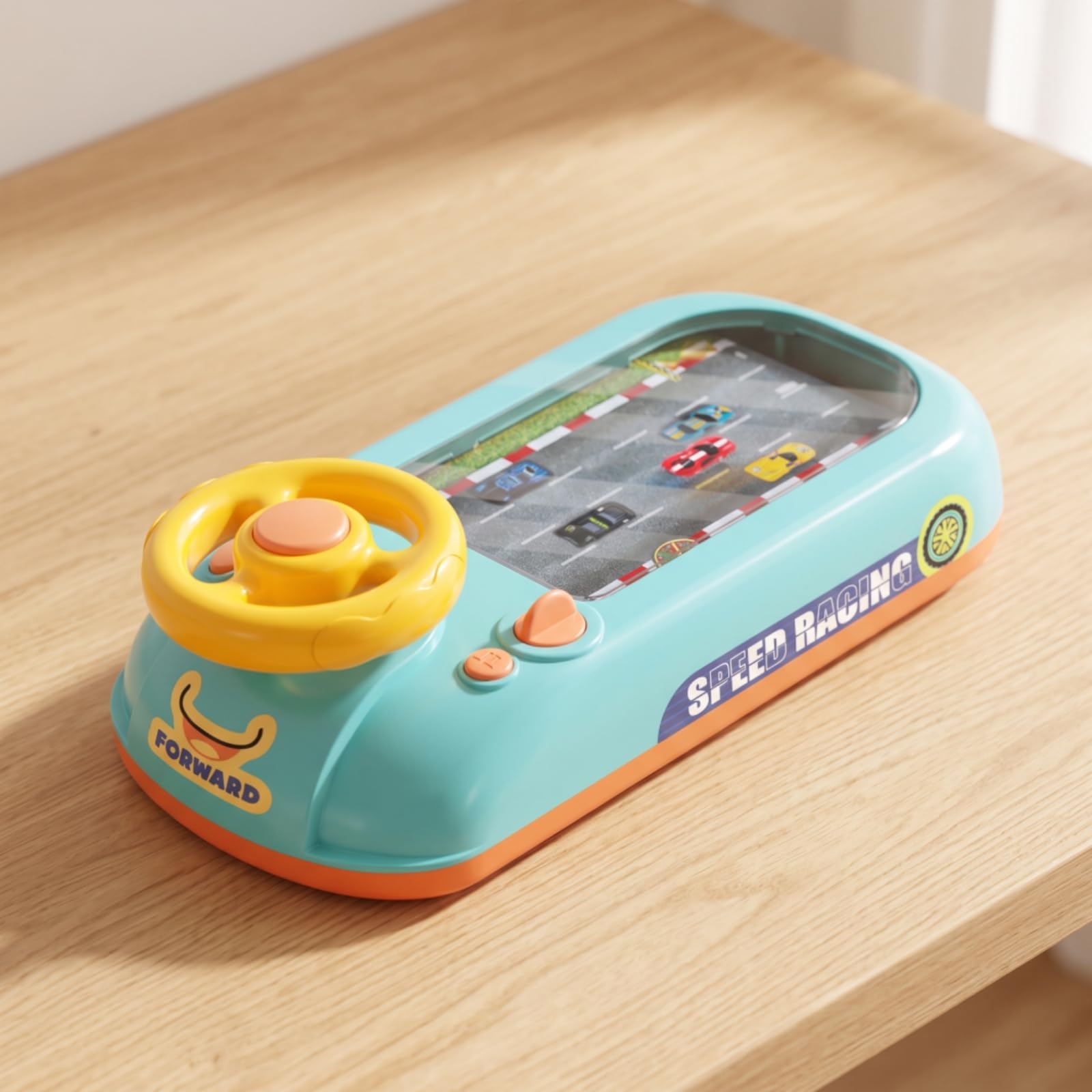 Harilla Simulatore di Guida per Bambini Gioco da Tavolo Volante Giocattolo Console Educativa Percorso Interattivo Materiale Sviluppo Motricità Fine Adatto a Cameretta Scrivania Viaggi 43x22x13cm