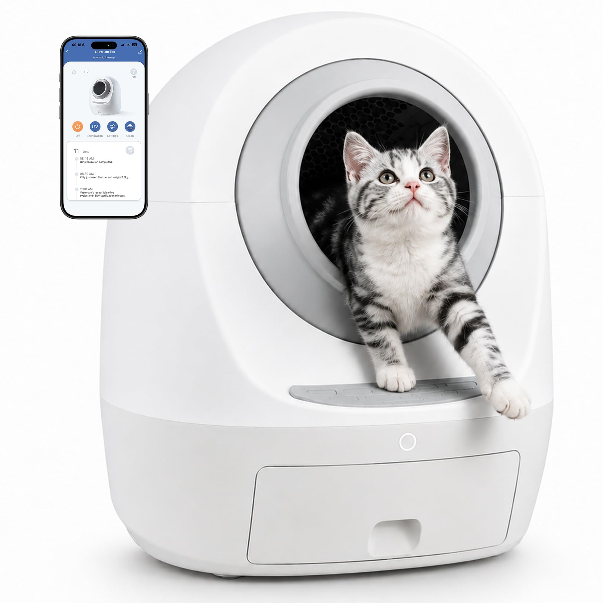 Casa Leo Smart Self-Cleaning Litter Box with App and 3-Year Warranty