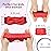 Crosize 7 Pack Cute Spa Skin Care Hairband and Wristband Set for Women, Red, Microfiber, for Makeup, Face Wash, Mask, Exercise, Showering