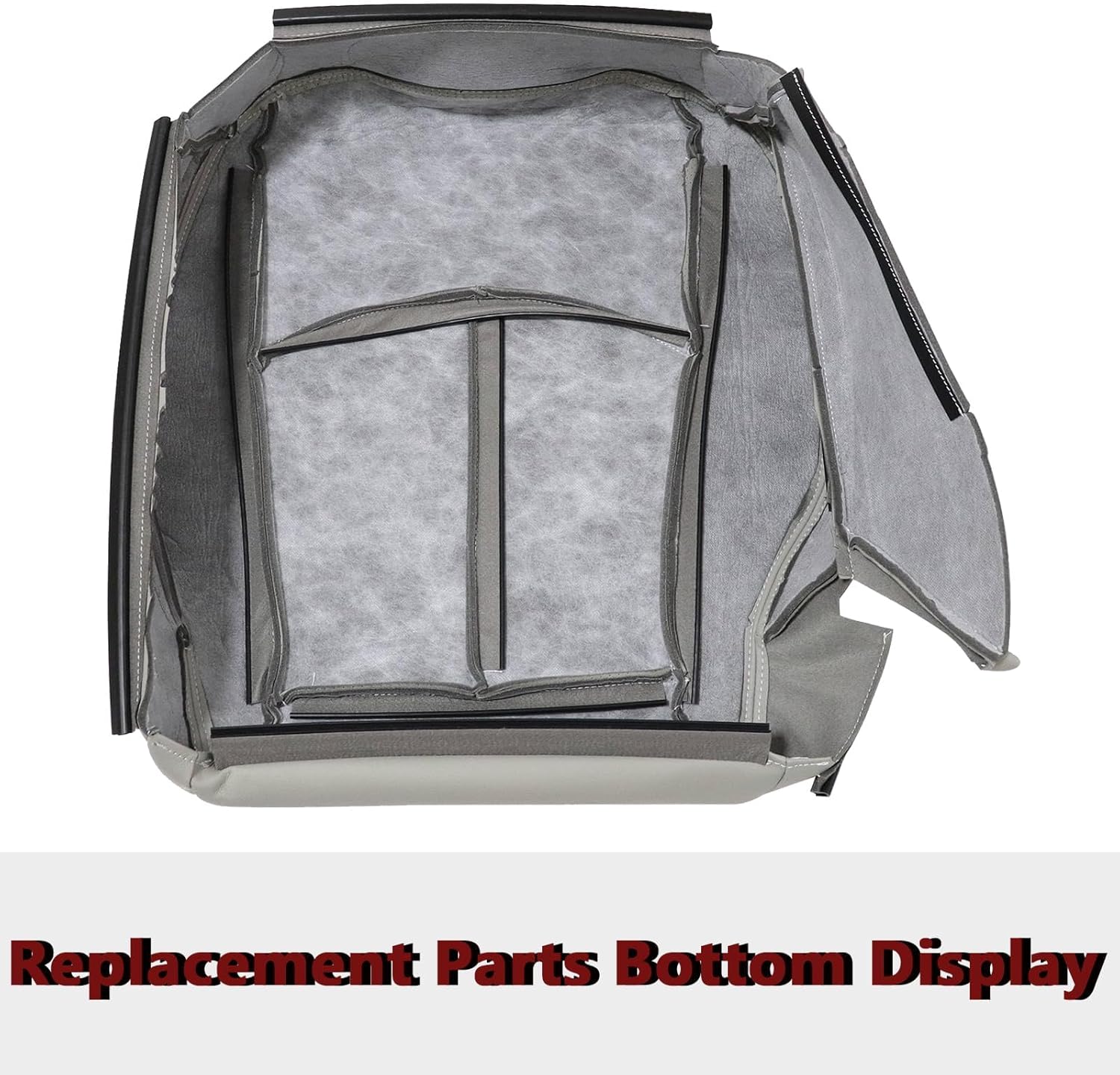 SecosAutoparts Gray Perforated Front Driver Side Bottom Microfiber Leather Replacement Seat Cover Compatible with Mercedes Benz E63 E280 E300 E320 E350 E500 E550 2003 2004 2005 2006 2007 2008 2009