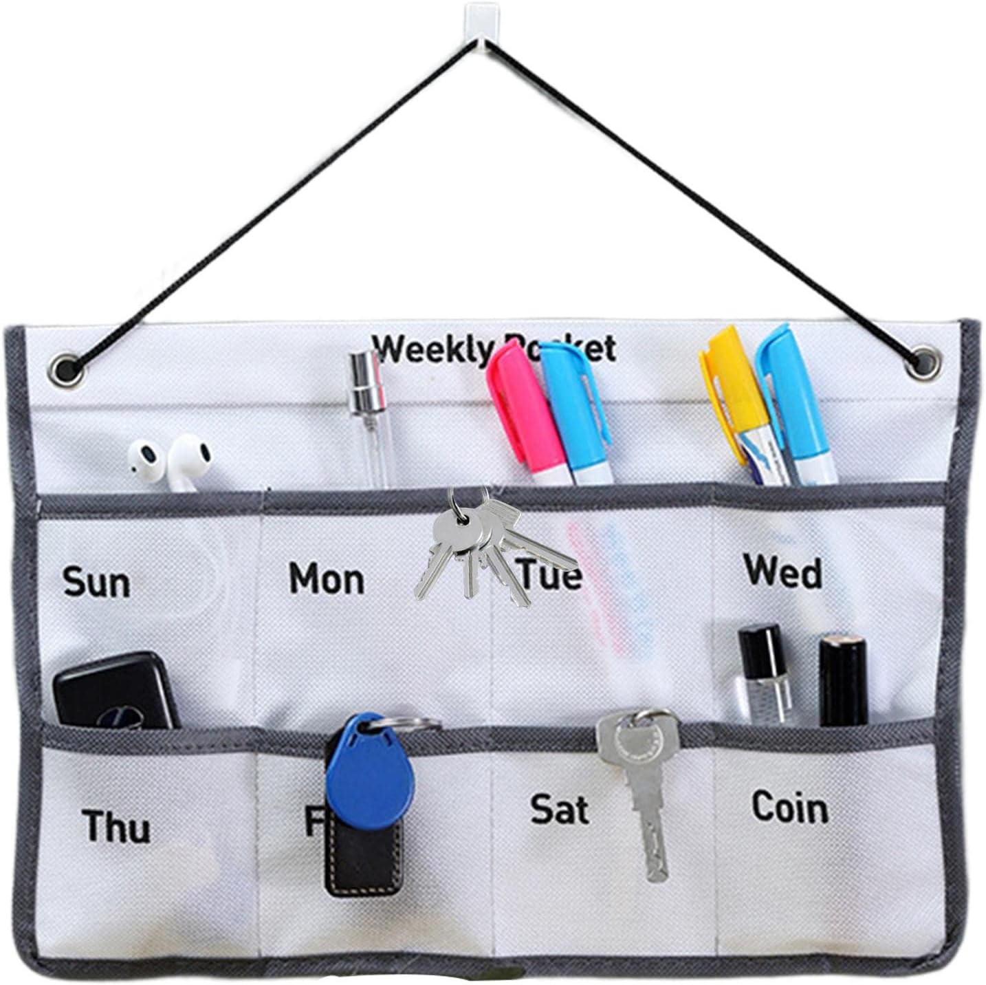 Wall Calendar with Pockets Small Items Storage Organizer Wall Mounted