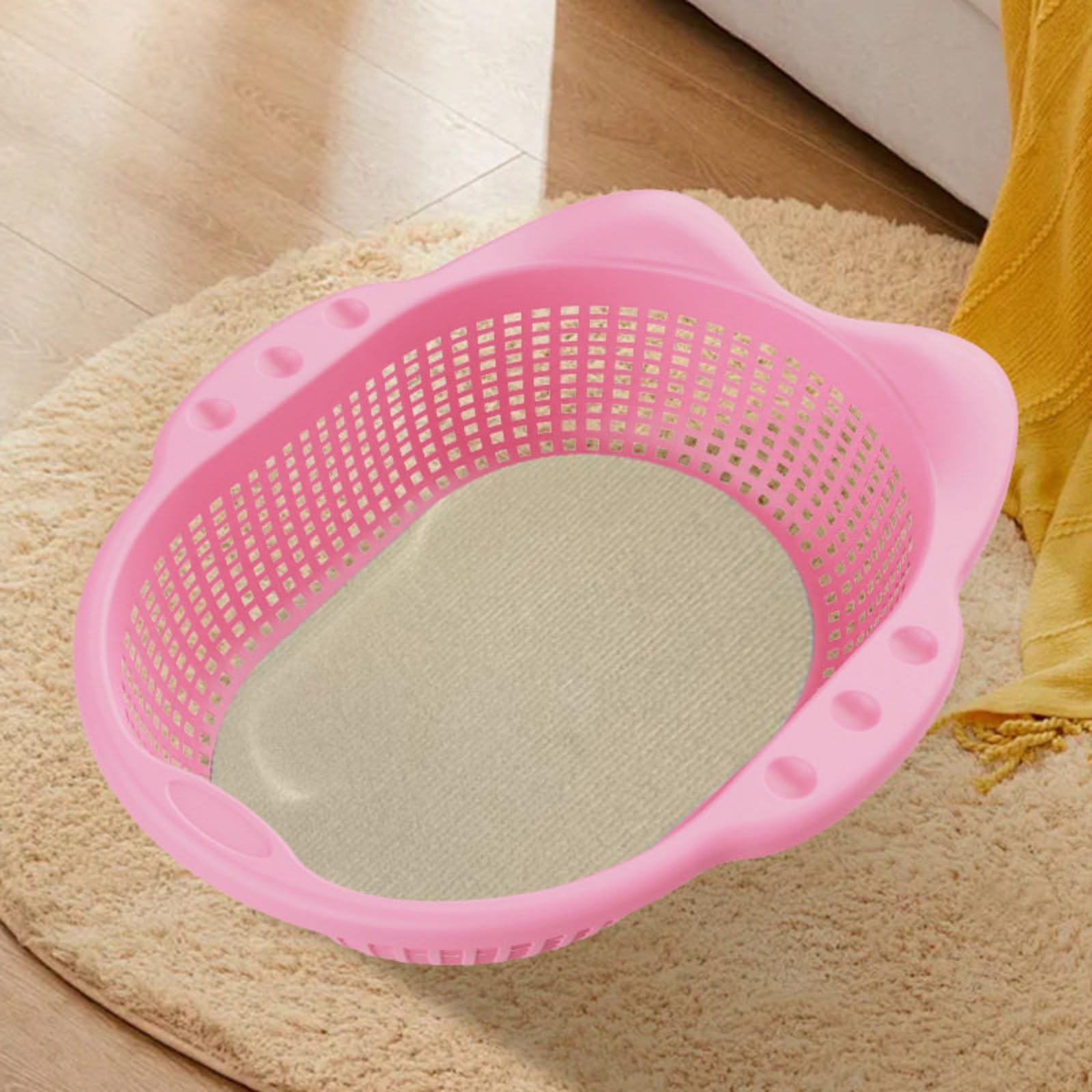 Panier Aéré Lavable pour Chats, Petits Chiens, Intérieur, Salon, Gris