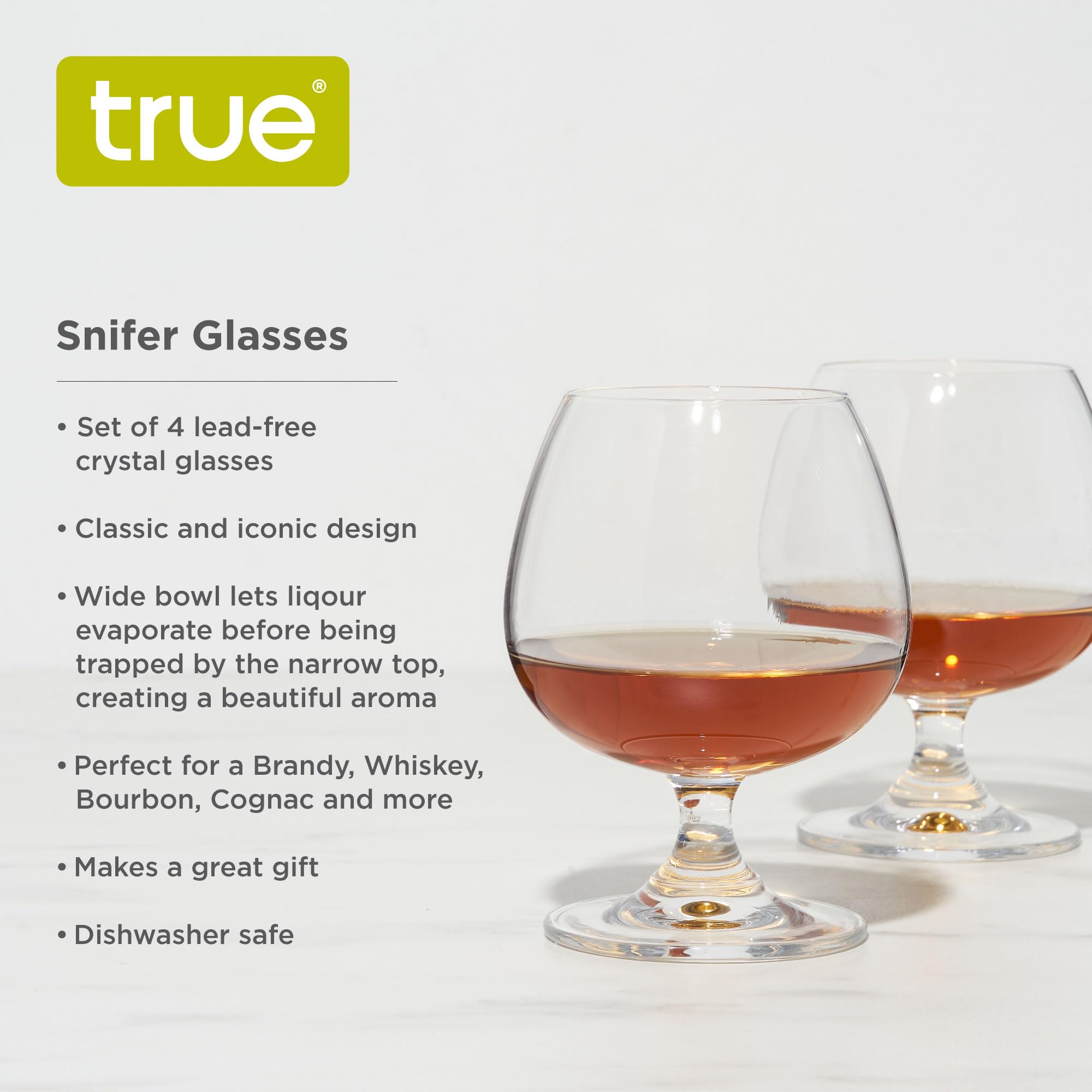 Brandy Glasses Set - 4 Snifter Bowls -2 Brandy Glasses Set - 4 Snifter Bowls -2