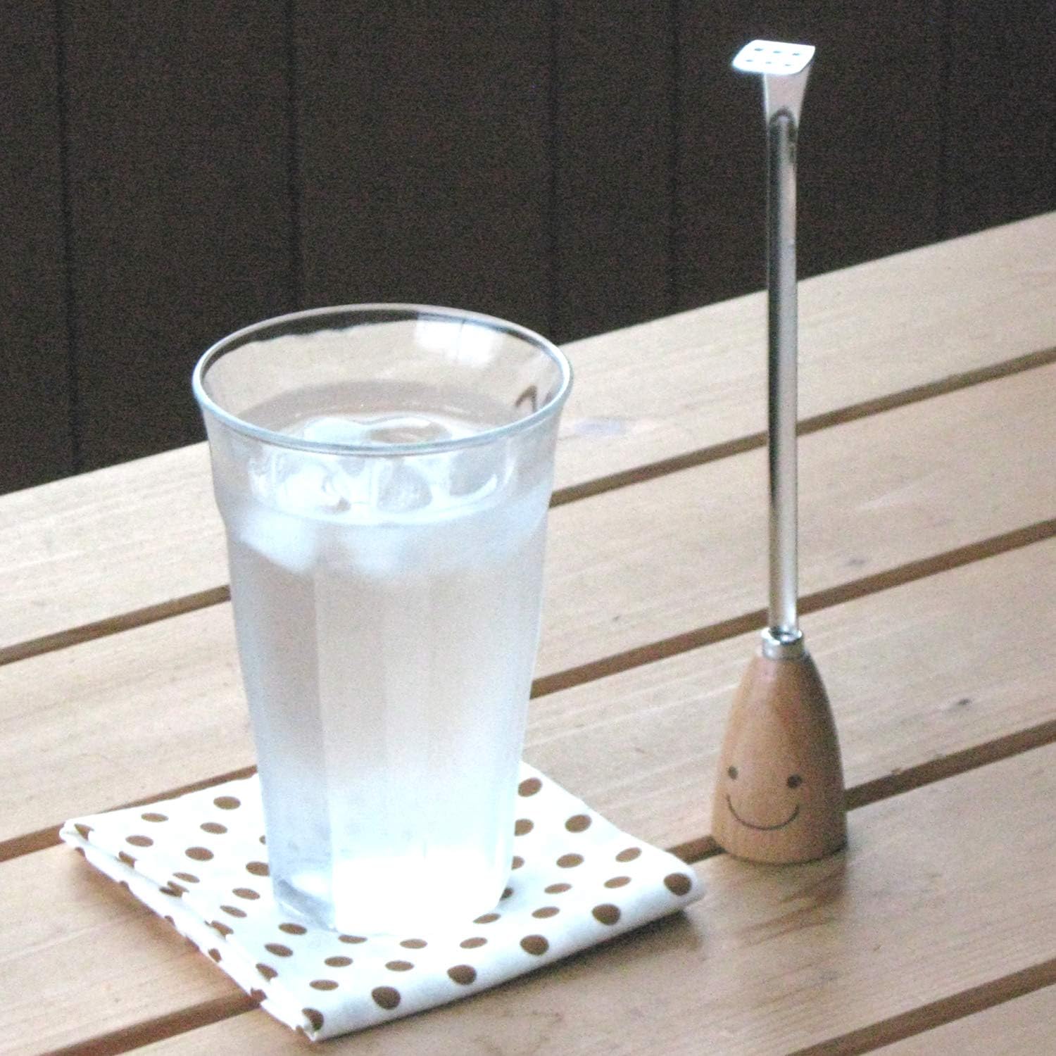 Nagao WY-14 Waiwai Kitchen Stirler, Stainless Steel, Wood, Made in Japan