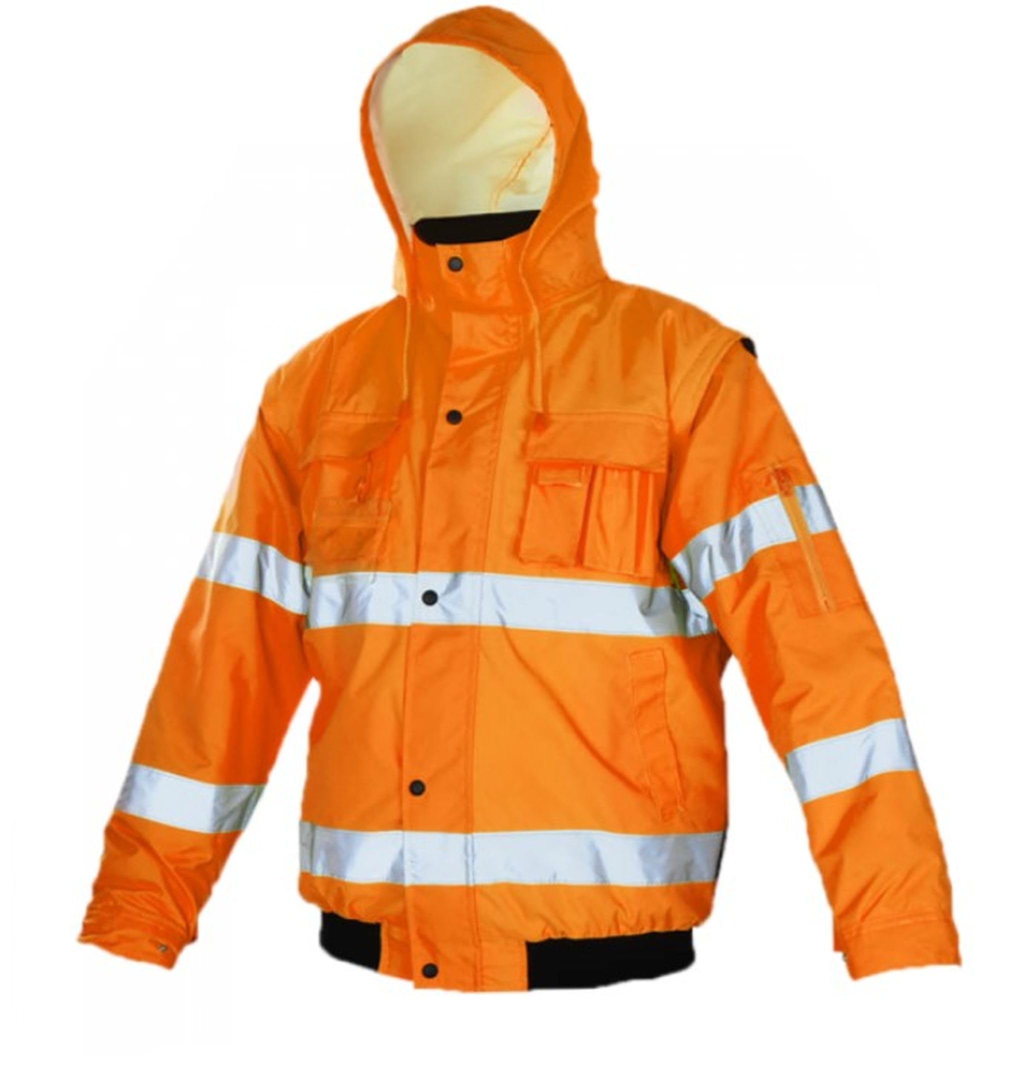 ART.MAS Warnschutzjacke Arbeitsjacke Warnjacke Pilotenjacke Warnweste 2in1 orange (Flash-SH-J-ORANGE) (M)