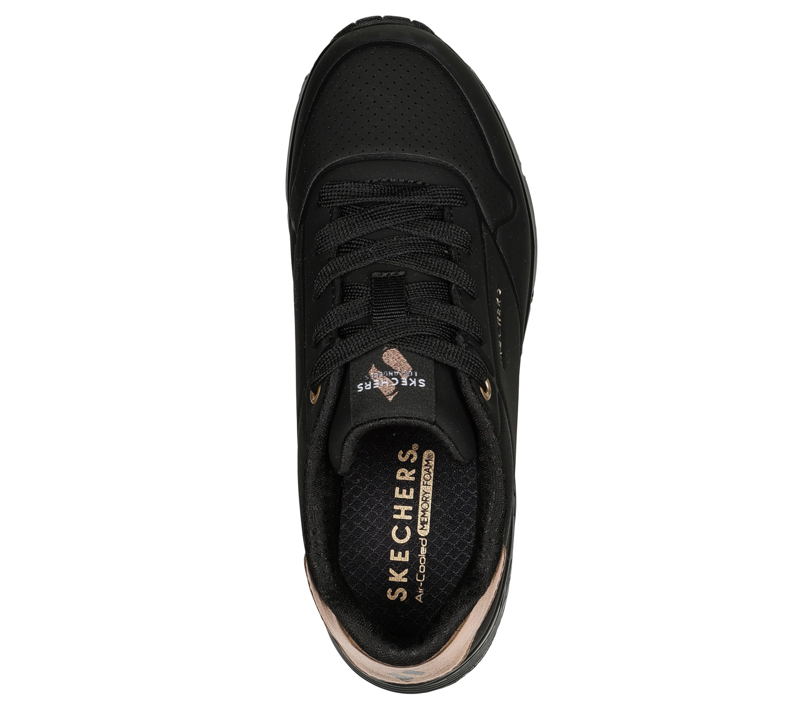 Skechers Mädchen UNO Gen1 Shimmer Away Sneaker, Black Synthetic Black Trim, 37.5 EU – Ansicht 3