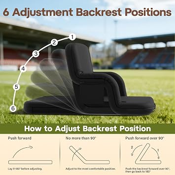 DEKEMASTER Stadium Seat with Back Support for Bleacher